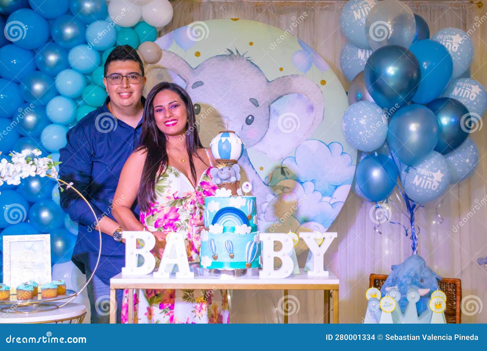Dads at Baby Shower Celebration Stock Photo Image of decor, beautiful