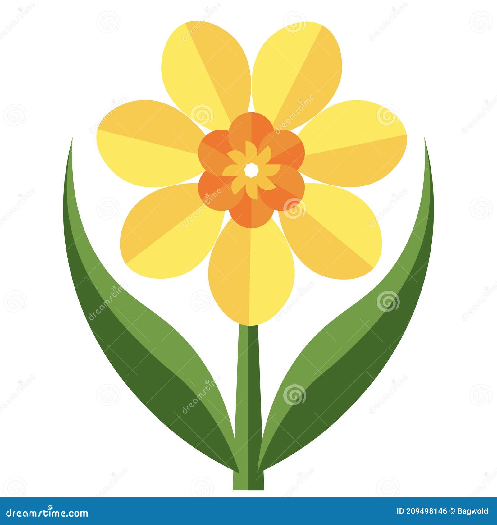 Daffodil Flower Vector Illustration on a White Background Stock Vector ...