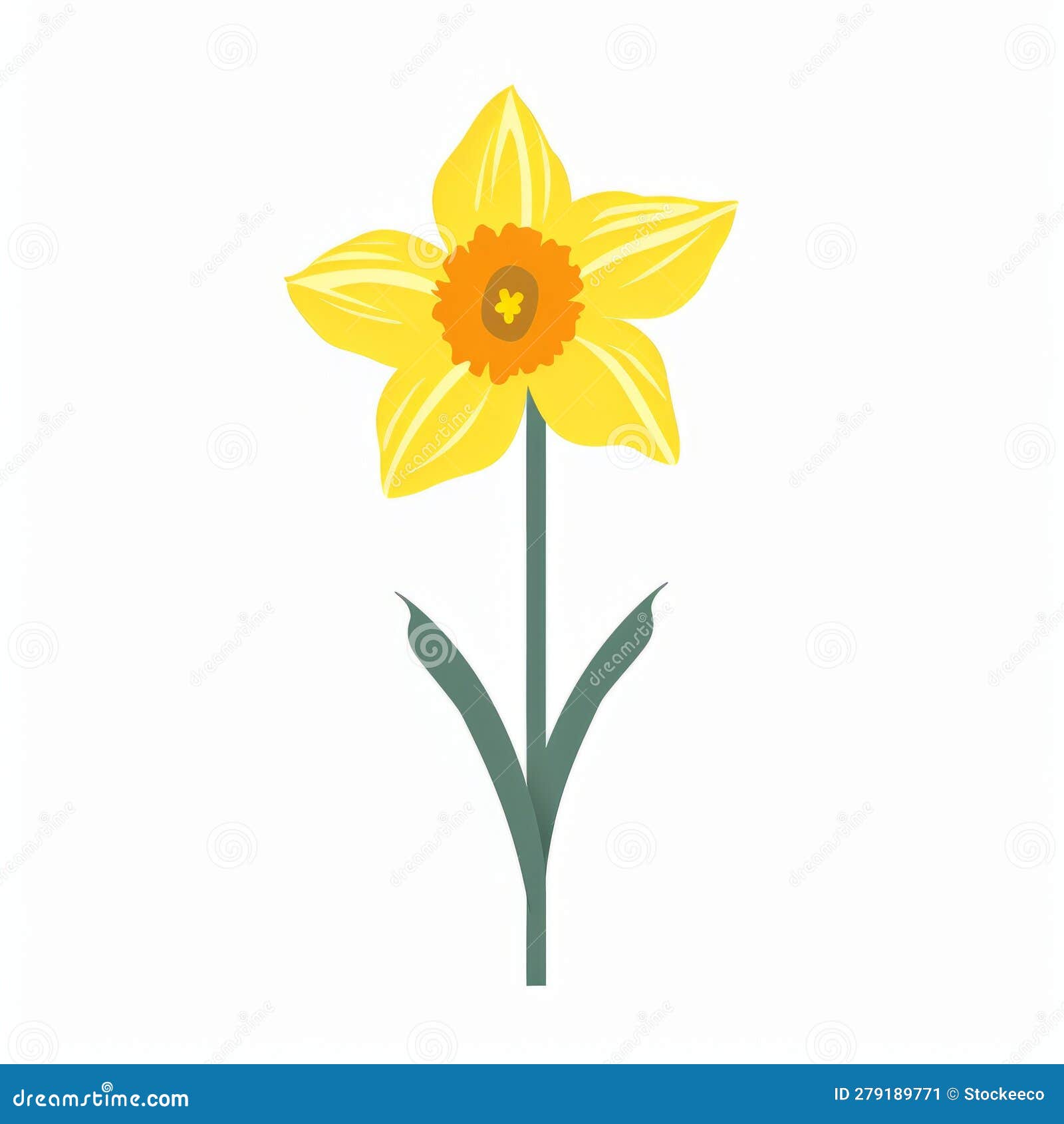 Daffodil Silhouette Vector: Minimalistic Identification Symbol Stock ...