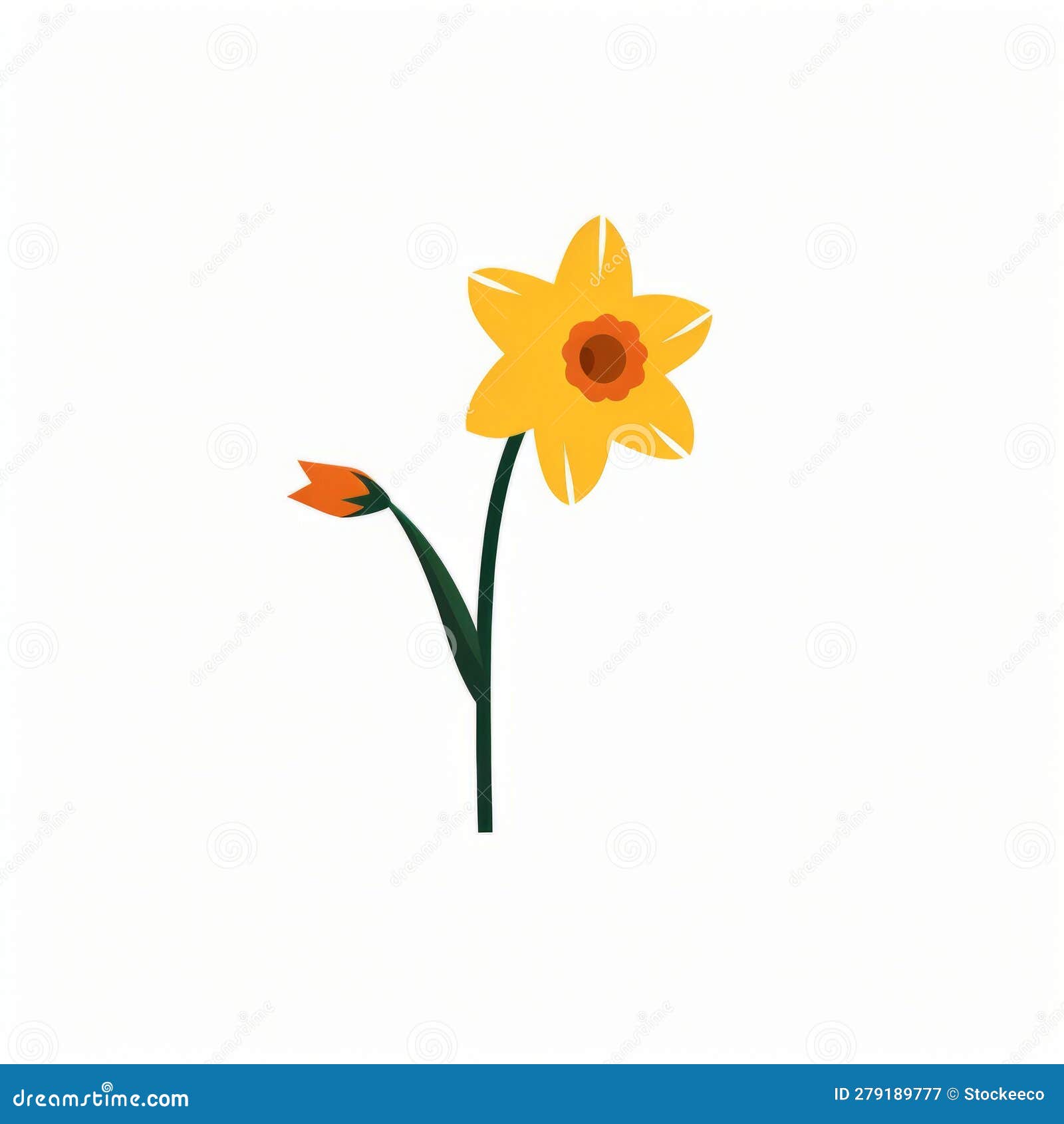 Daffodil Silhouette Vector: Minimalistic Identification Symbol Stock ...