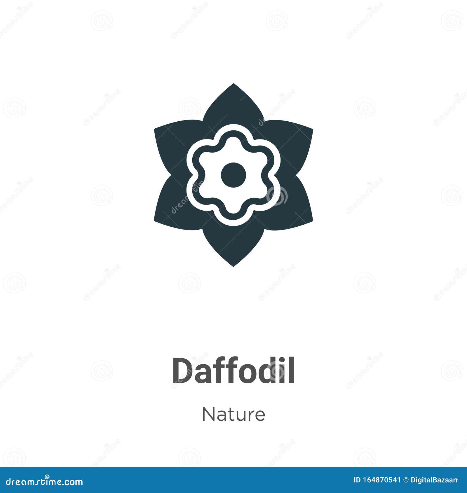 Daffodil Vector Icon on White Background. Flat Vector Daffodil Icon