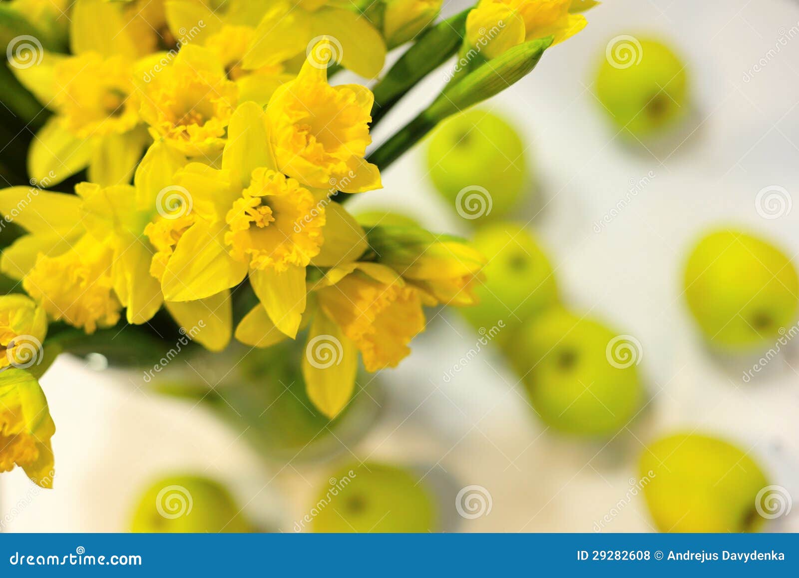 daffodils and apples