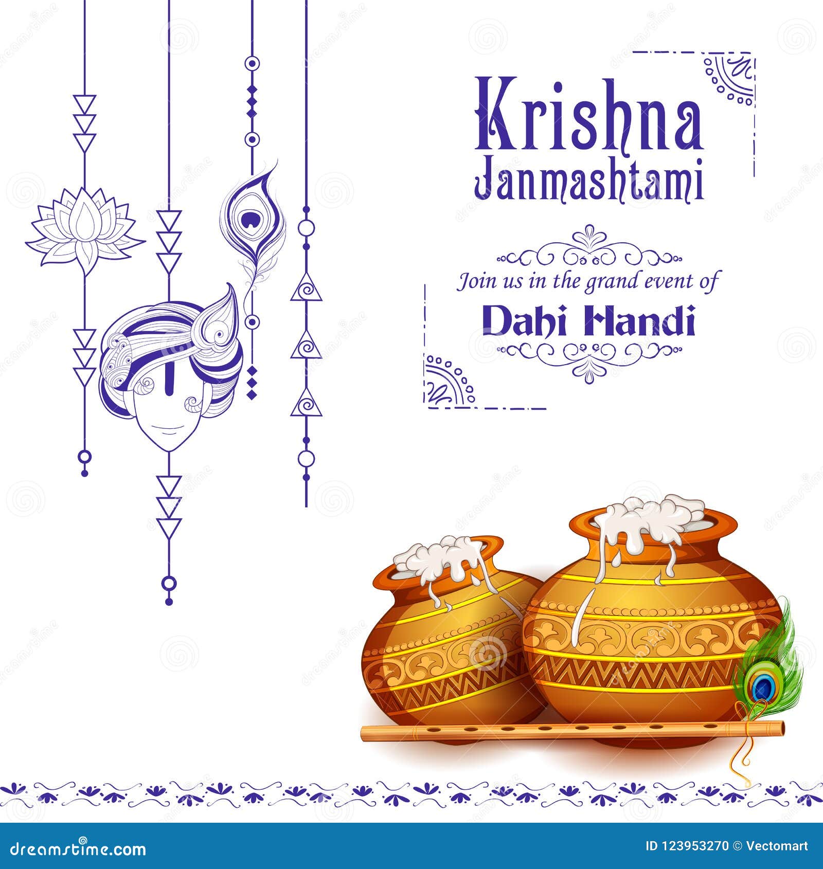 Dahi Handi Celebration in Happy Janmashtami Festival Background of India  Stock Vector - Illustration of krishna, bhagavan: 123953270