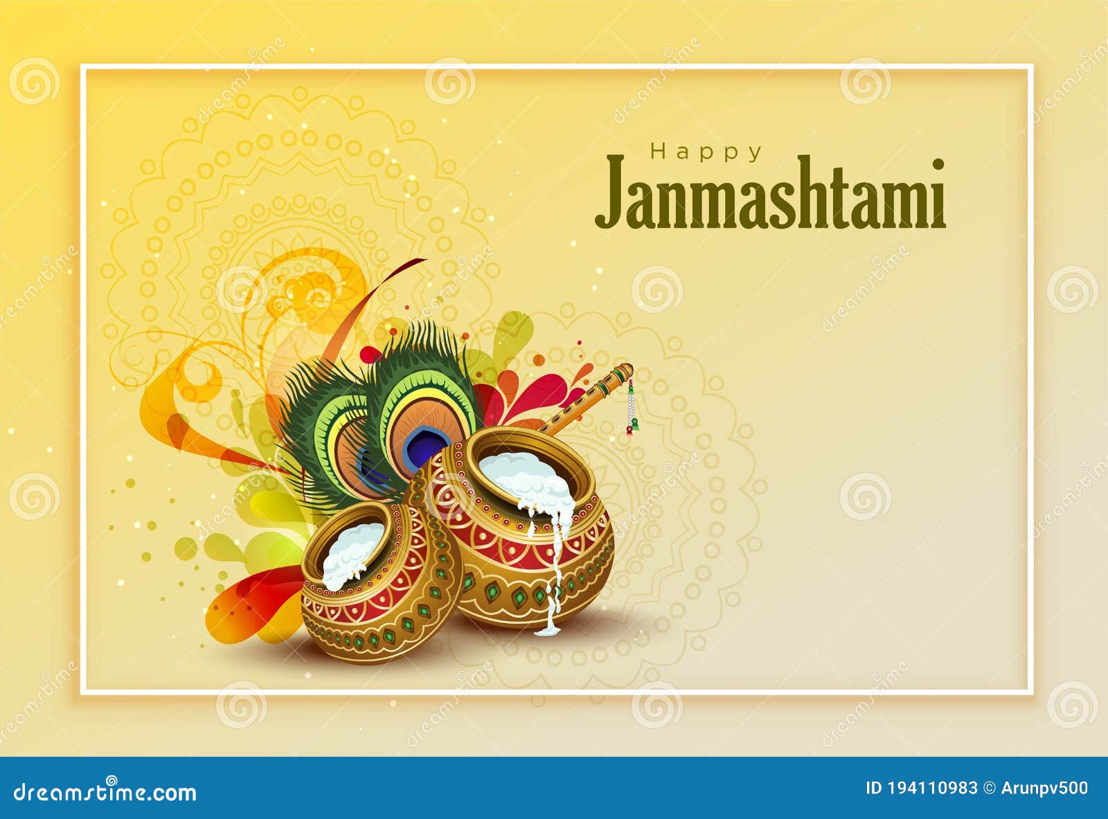 Dahi Handi Festival of Shree Krishna Janmashtami Stock Vector ...