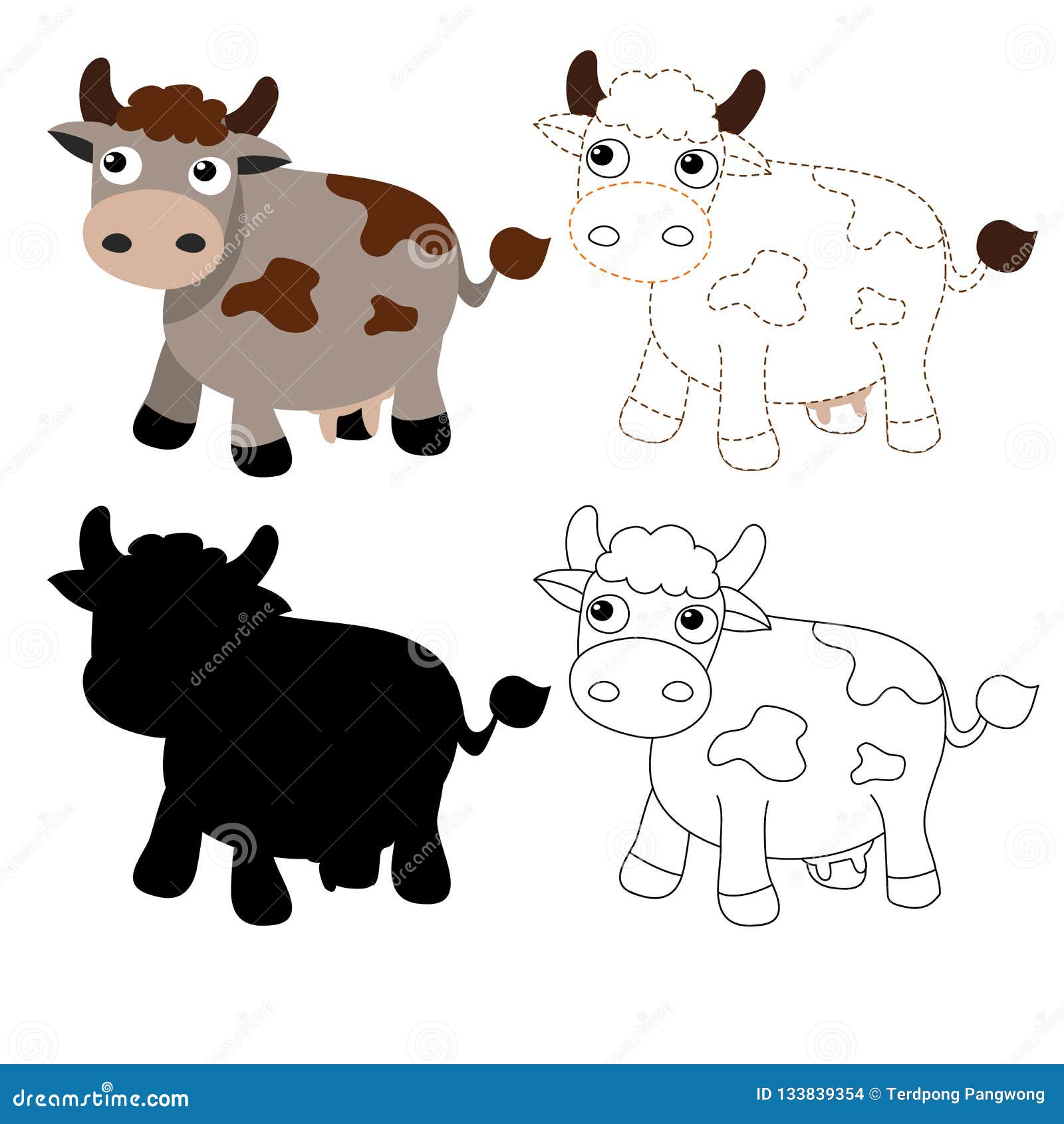 Dairy Cow Worksheet Vector Design Stock Vector Illustration of paint
