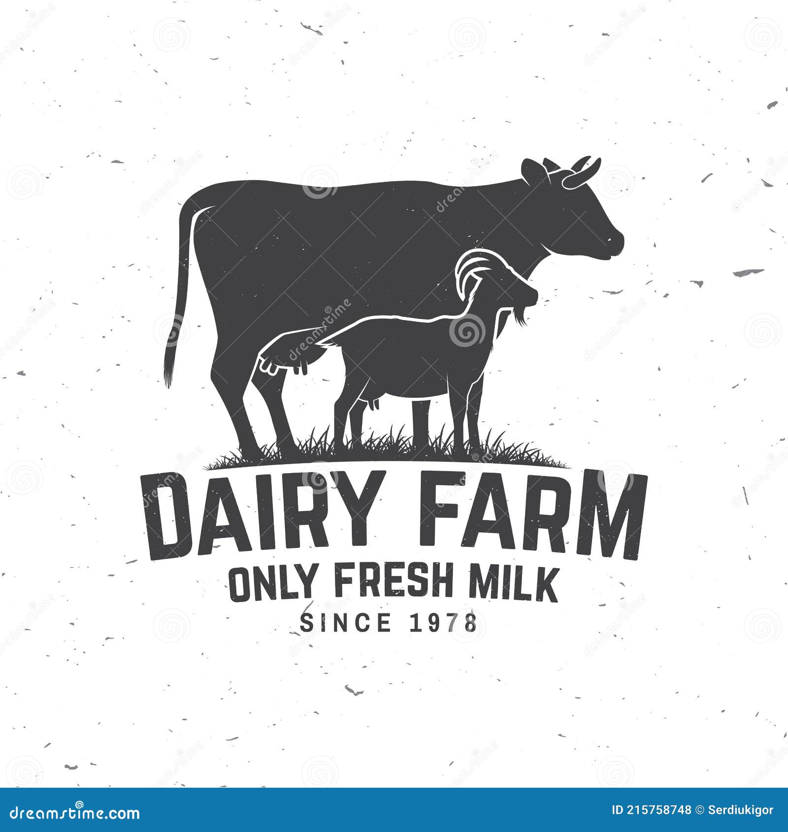 Dairy Farm Only Fresh Milk Badge Logo Vector Typography Design With