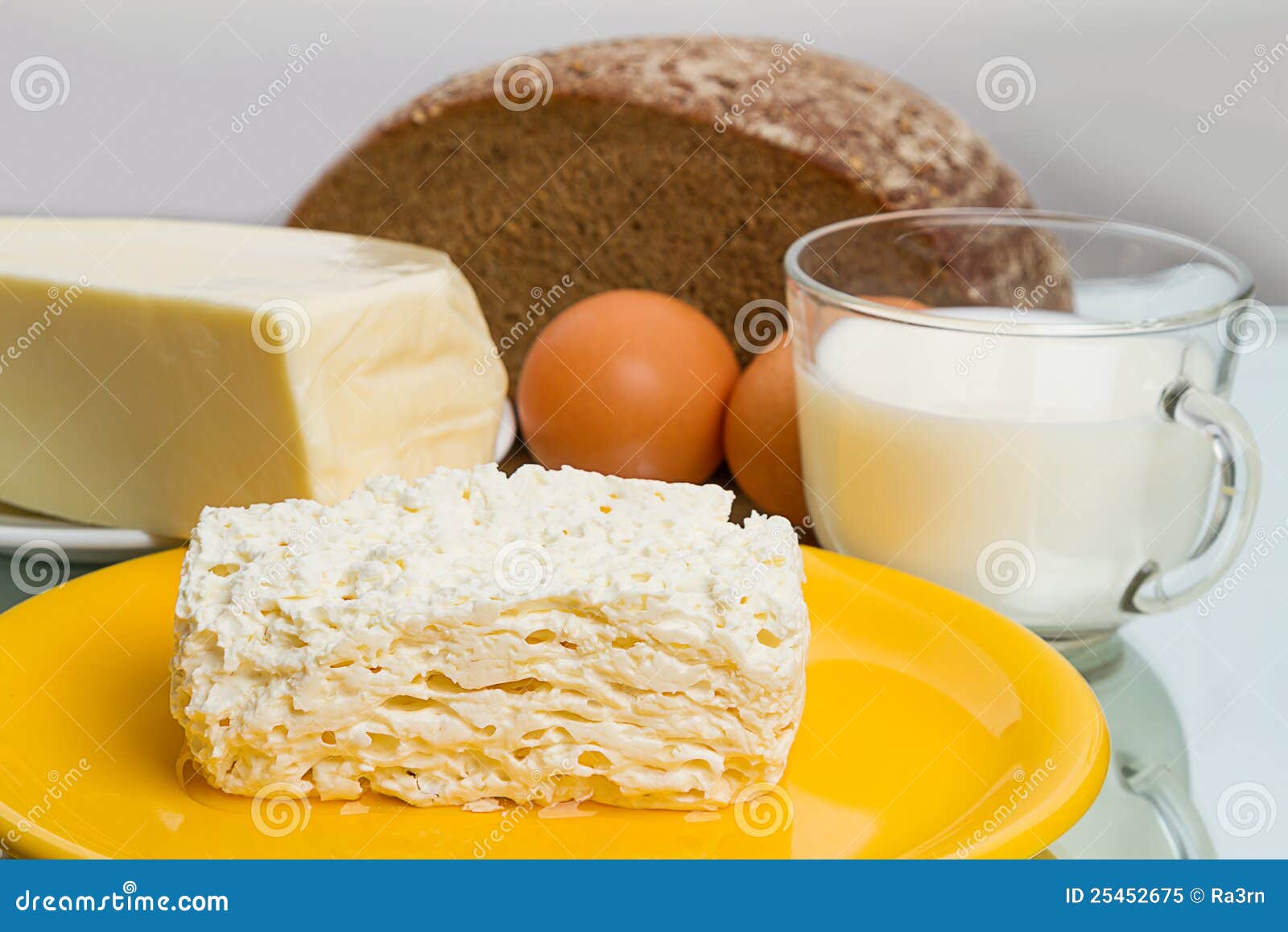 Dairy Products and Rye Bread Stock Image Image of healthy, curd 25452675