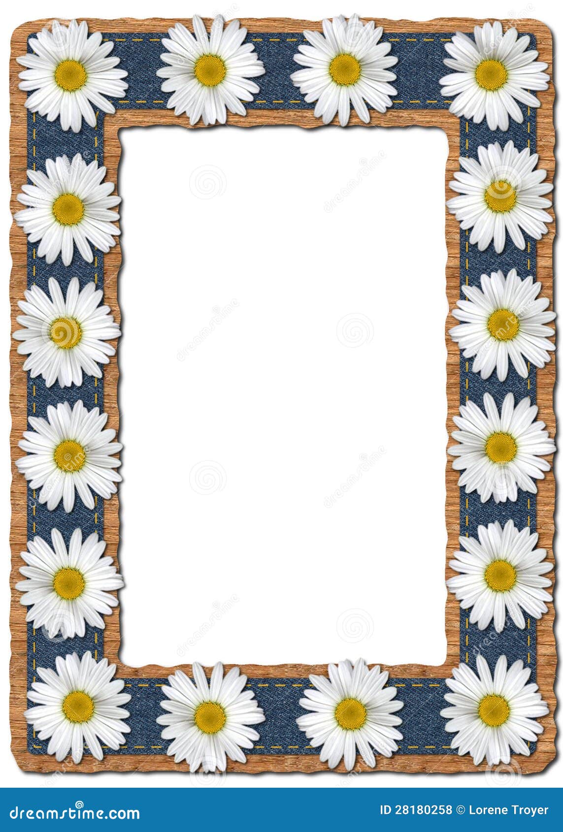 Daisies And Denim Photo Frame Royalty Free Stock Photos Image 28180258