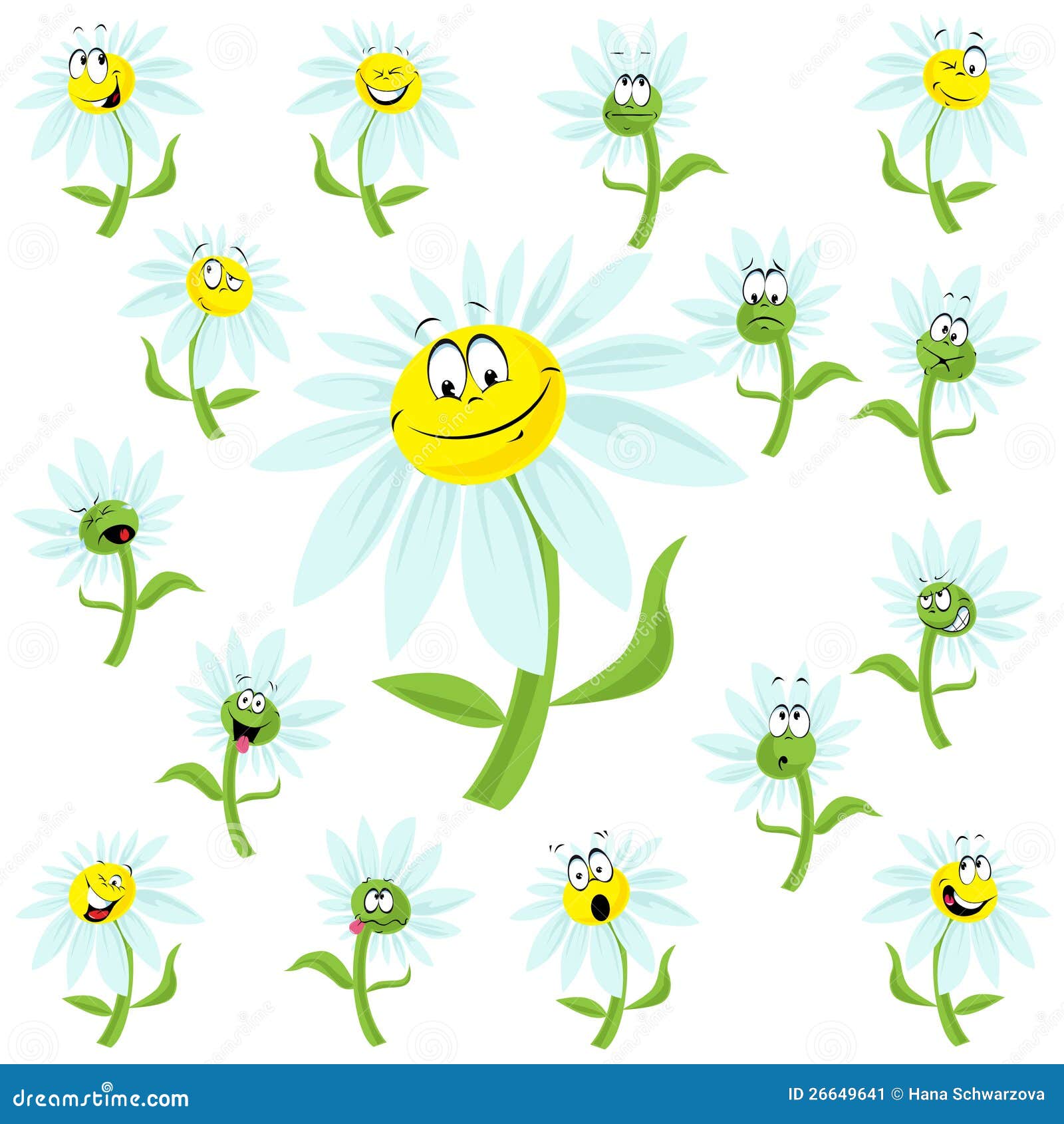 Daisies with faces stock vector. Illustration of petals 26649641