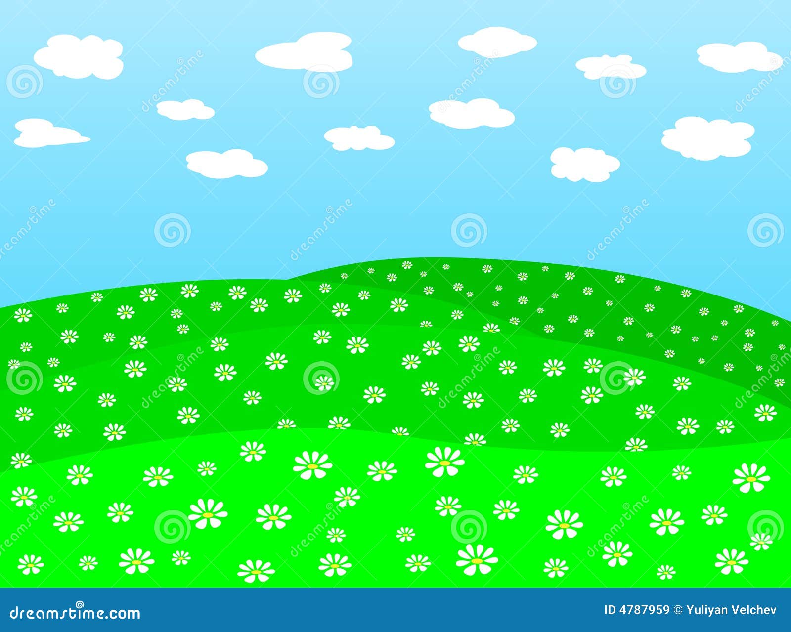 Daisy field vector 2 stock vector. Illustration of blossom 4787959