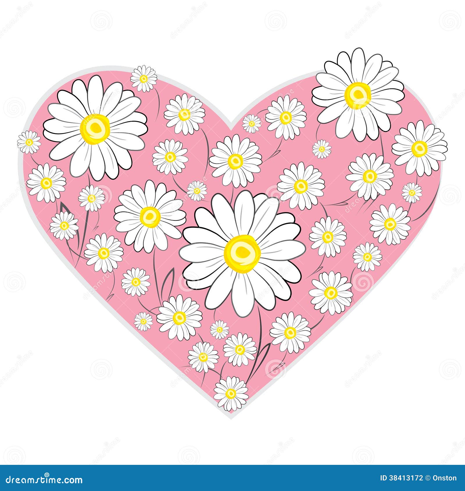 Daisy Heart vector illustratie. Illustration of moeders 38413172