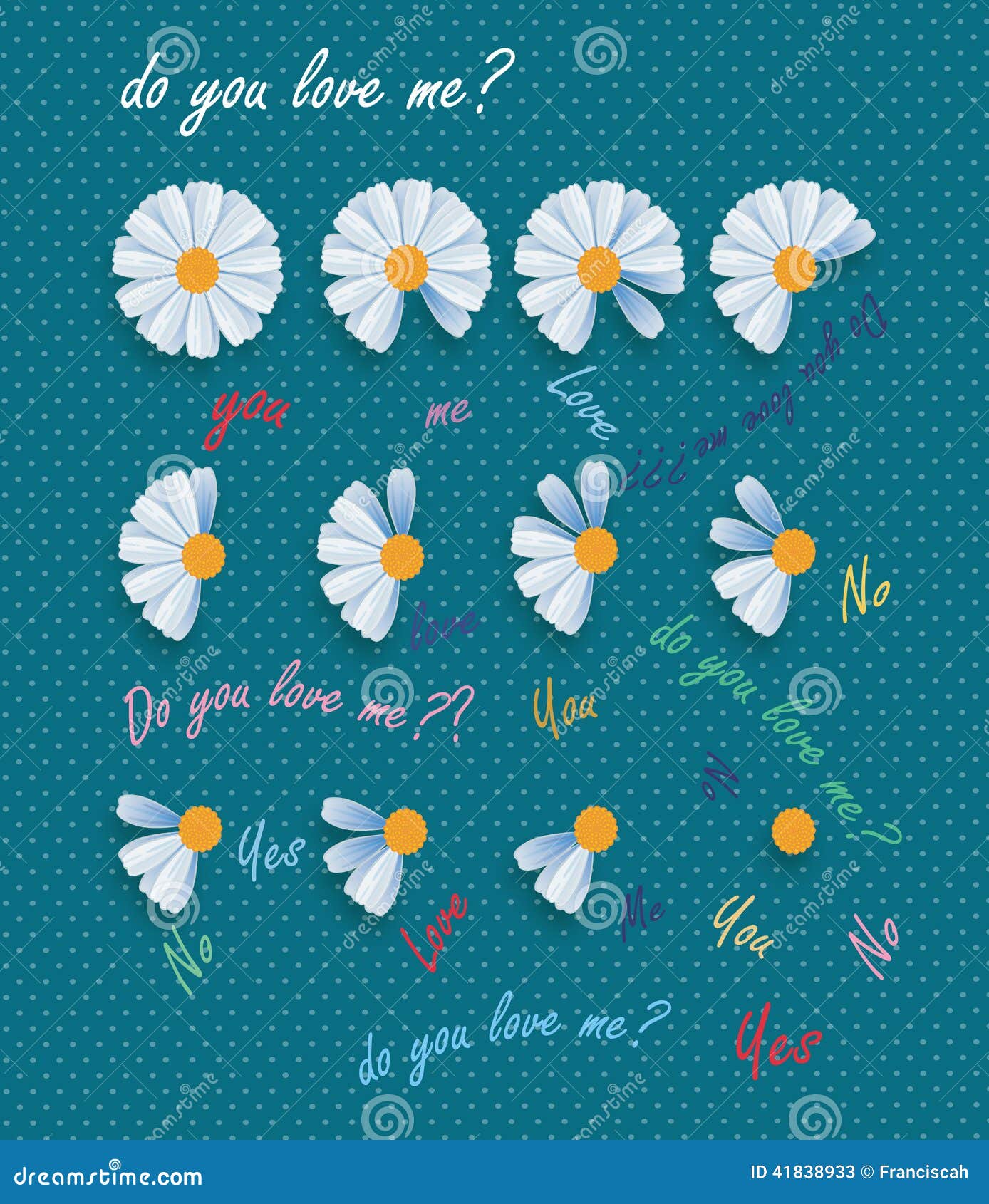 Daisy and love stock illustration. Illustration of hope 41838933