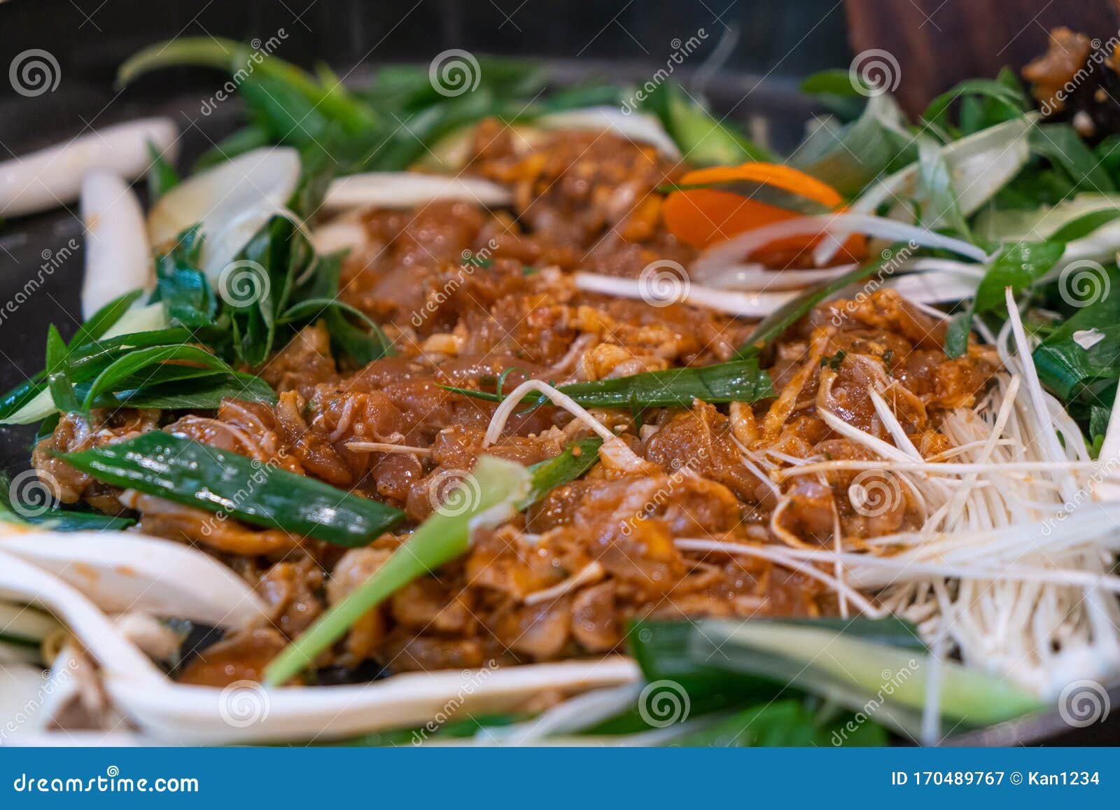 Dak Galbi - Traditional Korean Stir Fried Chicken with Spicy Sauce