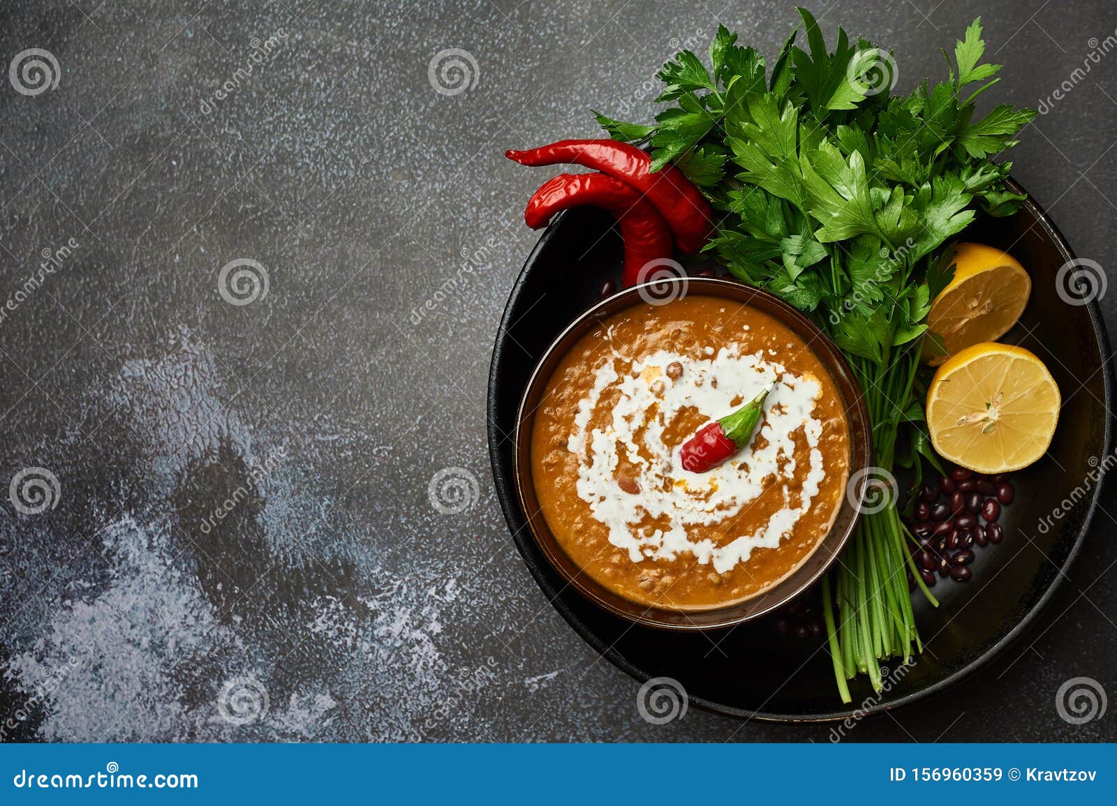 Dal Makhani at Dark Background. Dal Makhani - Traditional Indian ...