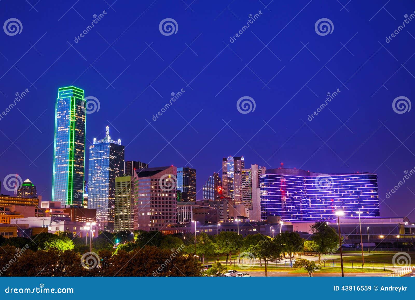 Dallas Cityscape at the Night Time Stock Image Image of cityscape