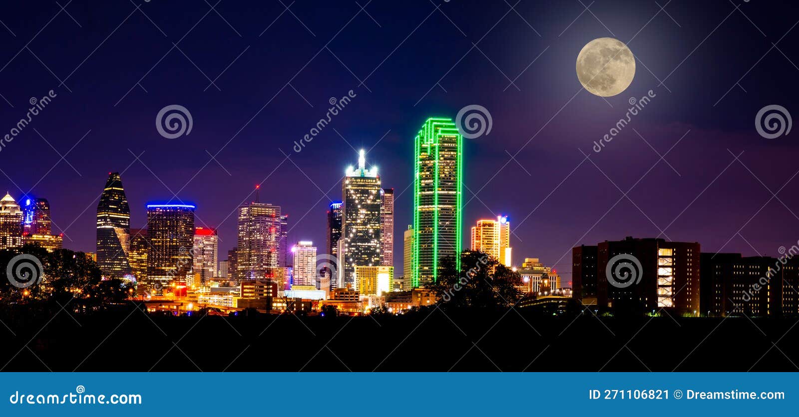 Dallas Skyline at Night, Dallas City, Texas Stock Image Image of