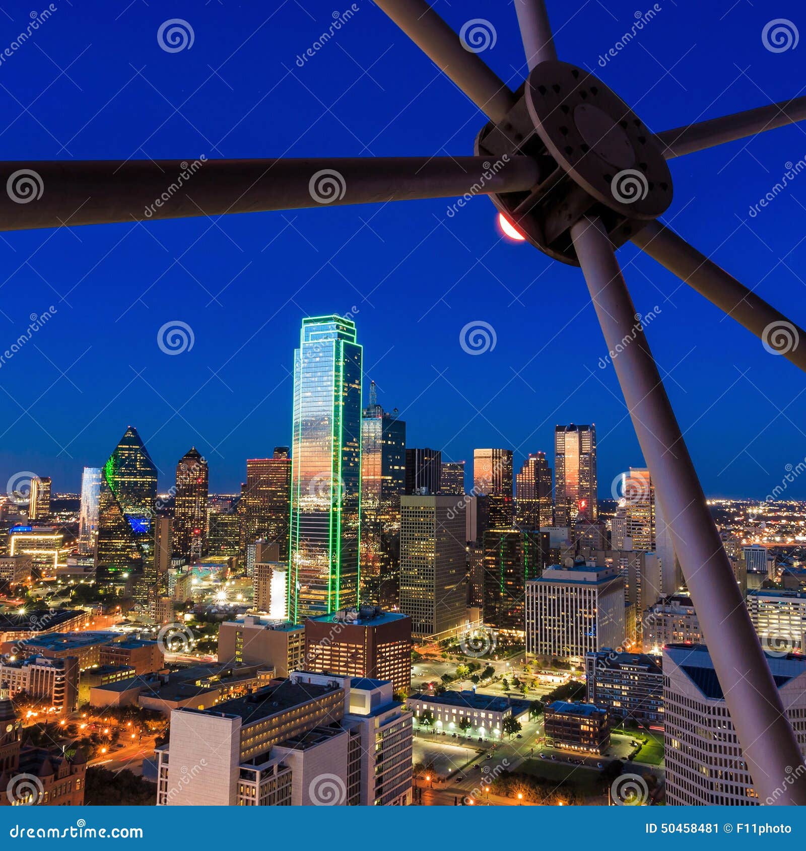Dallas, Texas Cityscape with Blue Sky at Sunset Stock Image Image of