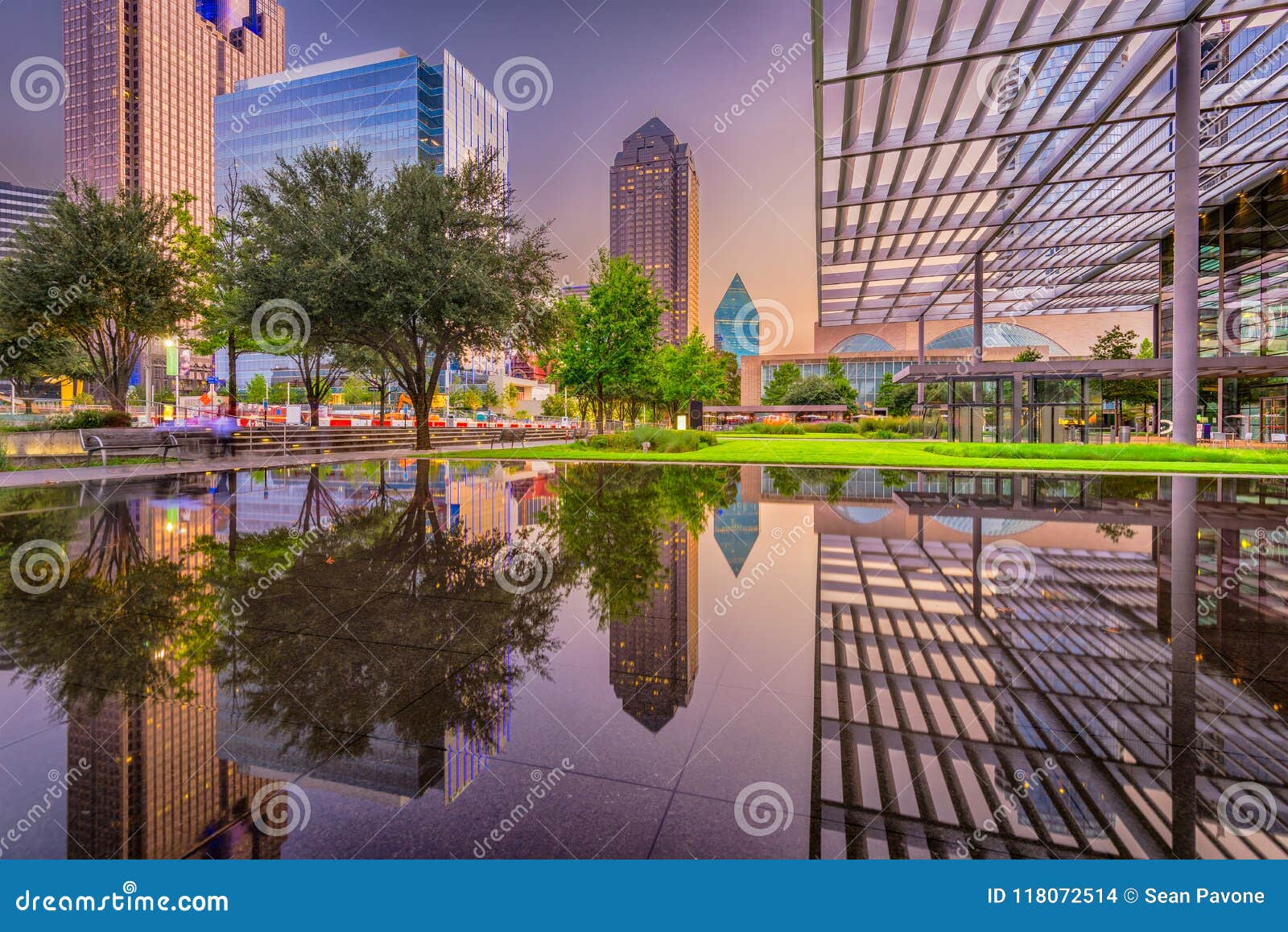 dallas, texas cityscape and plaza