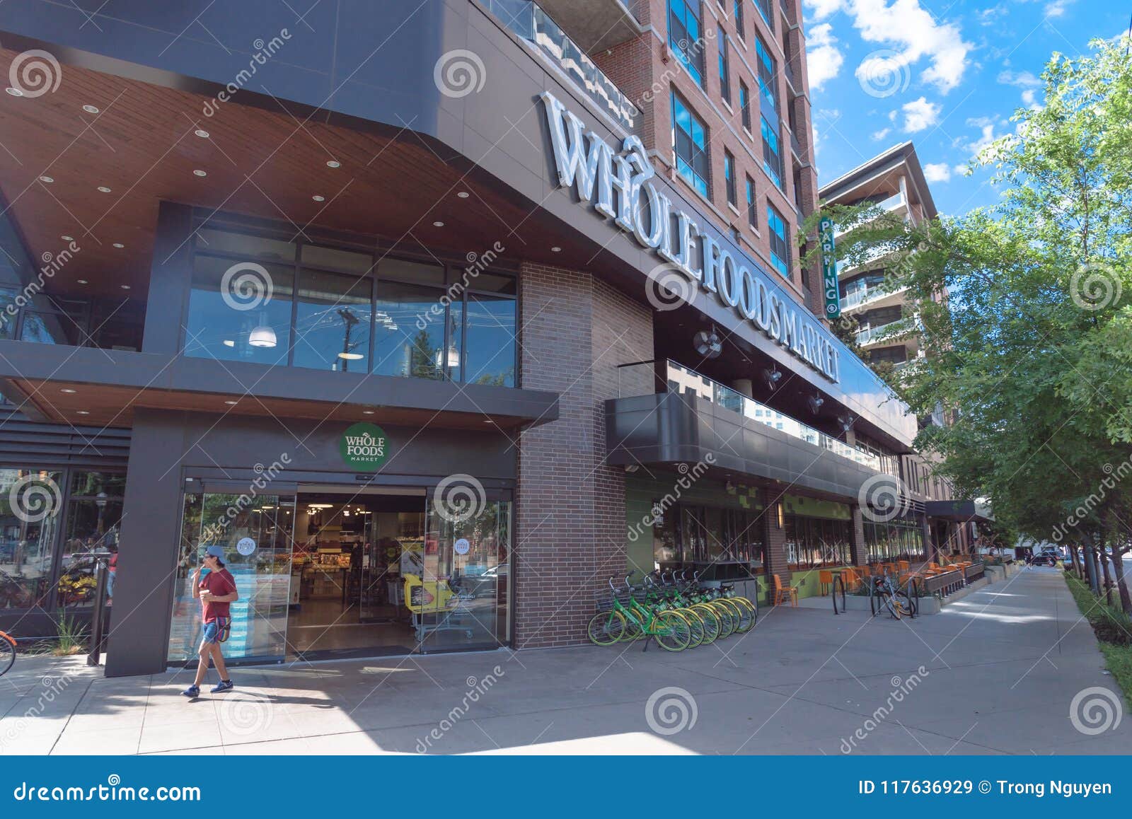 Entrance To Whole Foods Market Store in Downtown Dallas, Texas