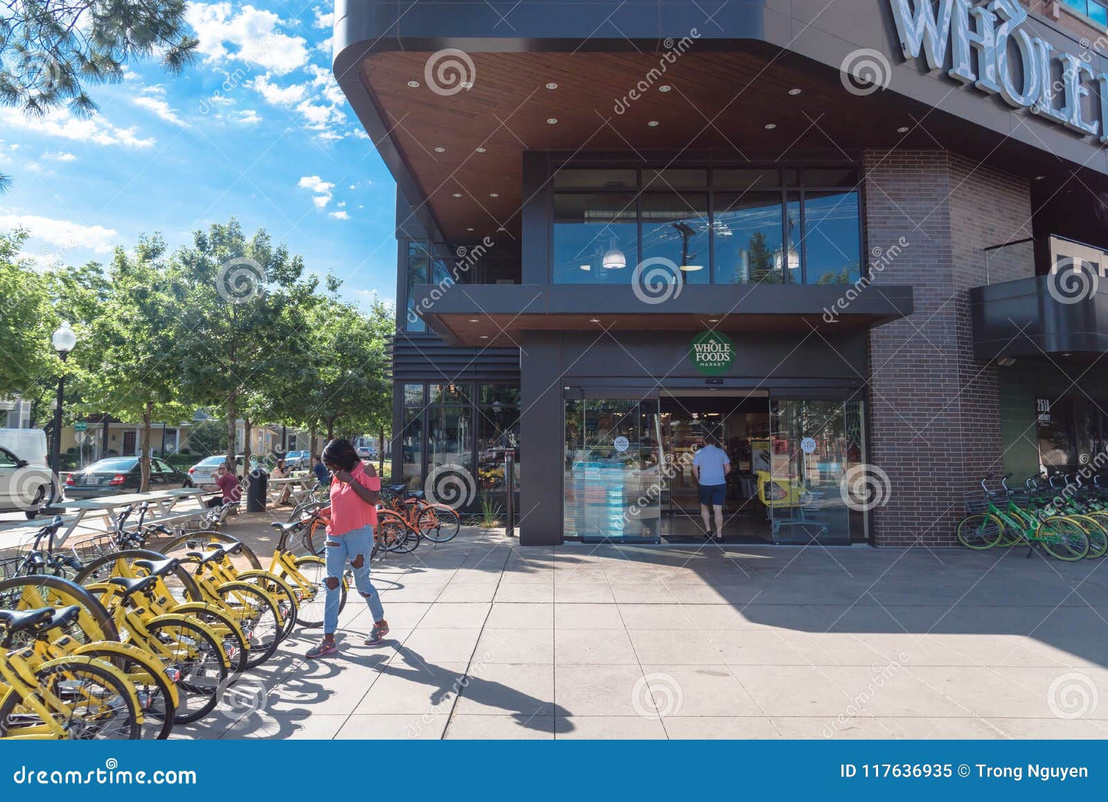 Entrance To Whole Foods Market Store in Downtown Dallas, Texas
