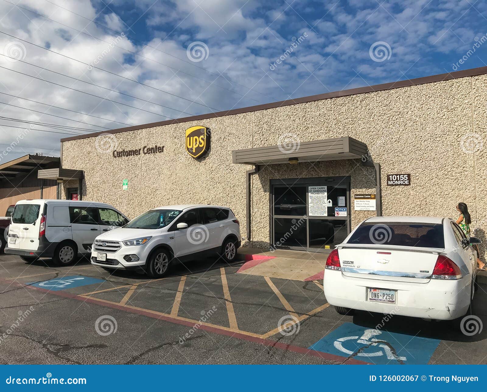 Entrance of UPS Customer Centers in Dallas, Texas, America Editorial