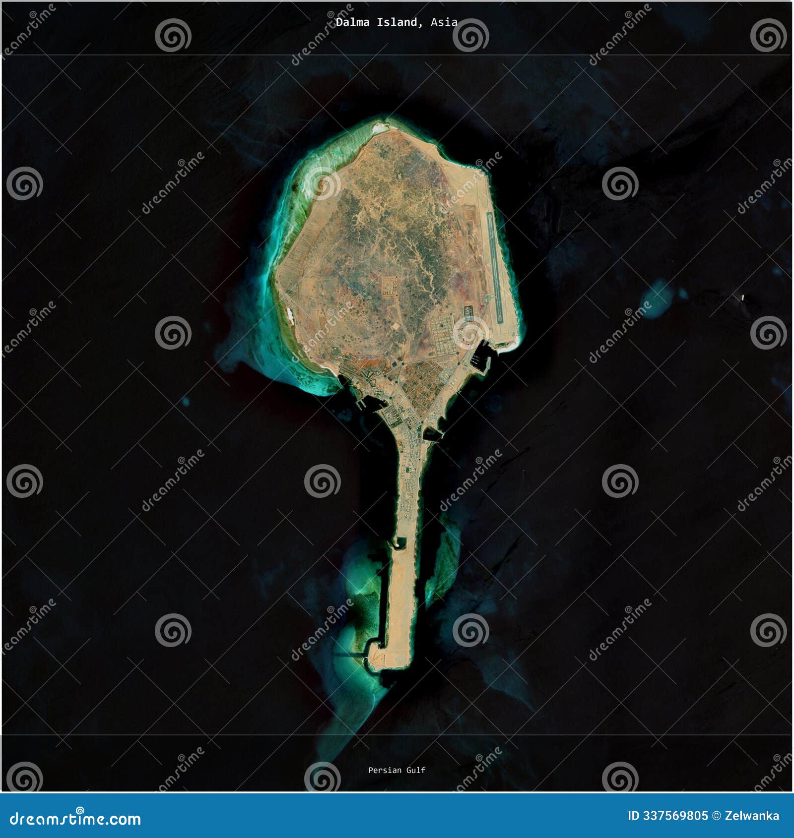 dalma island, united arab emirates, cropped to square. satellite, june 14, 2024
