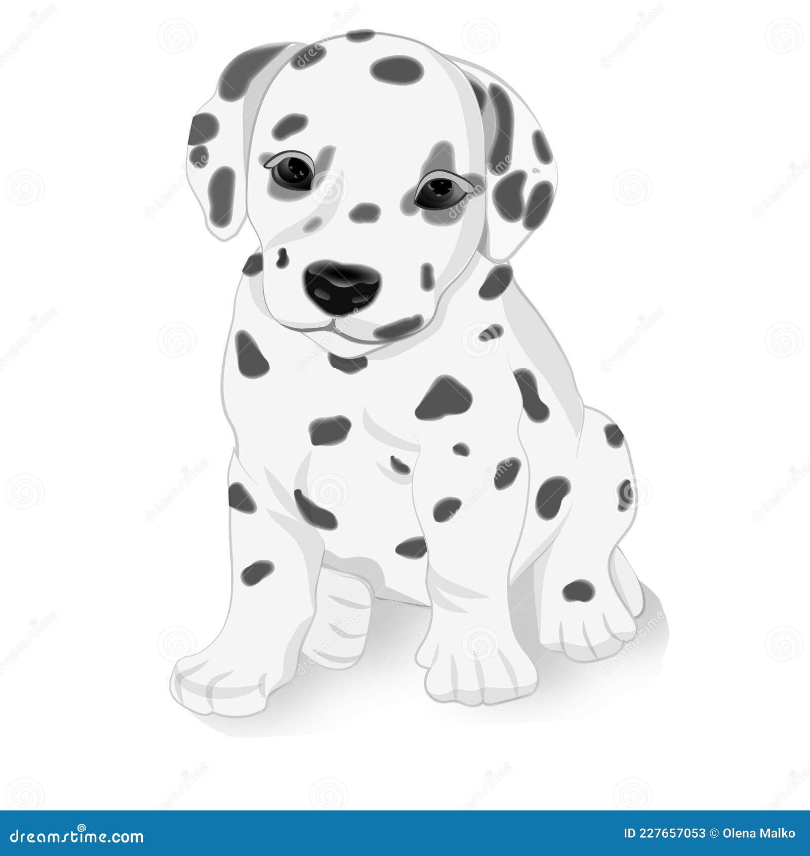 Dalmatian Puppy in Cartoon Styl Stock Vector - Illustration of beautiful,  print: 227657053