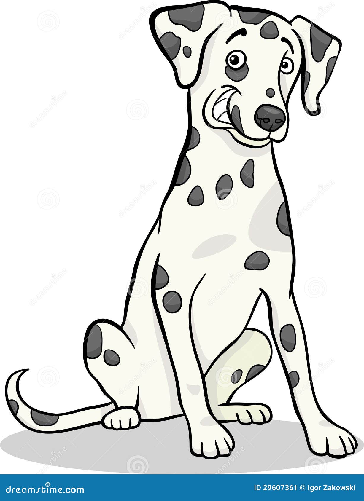 Dalmatian Purebred Dog Cartoon Illustration Stock Vector - Illustration of  black, drawing: 29607361