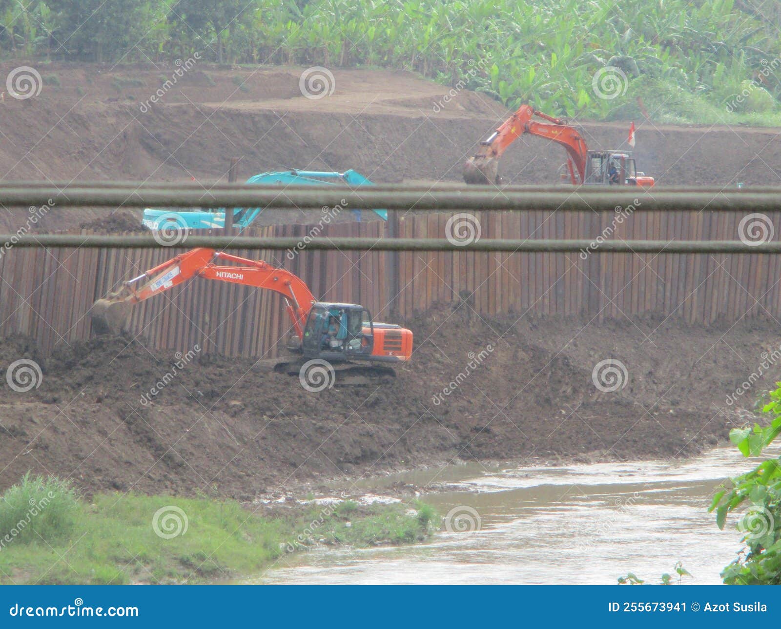 Dam construction project editorial photo. Image of overpass 255673941
