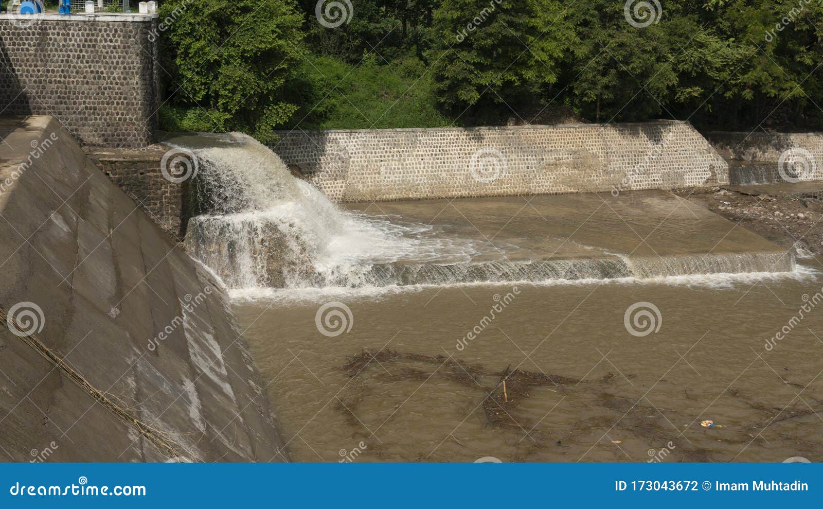 Dam Divider River Water Flow.One of the Irrigation Technologies for