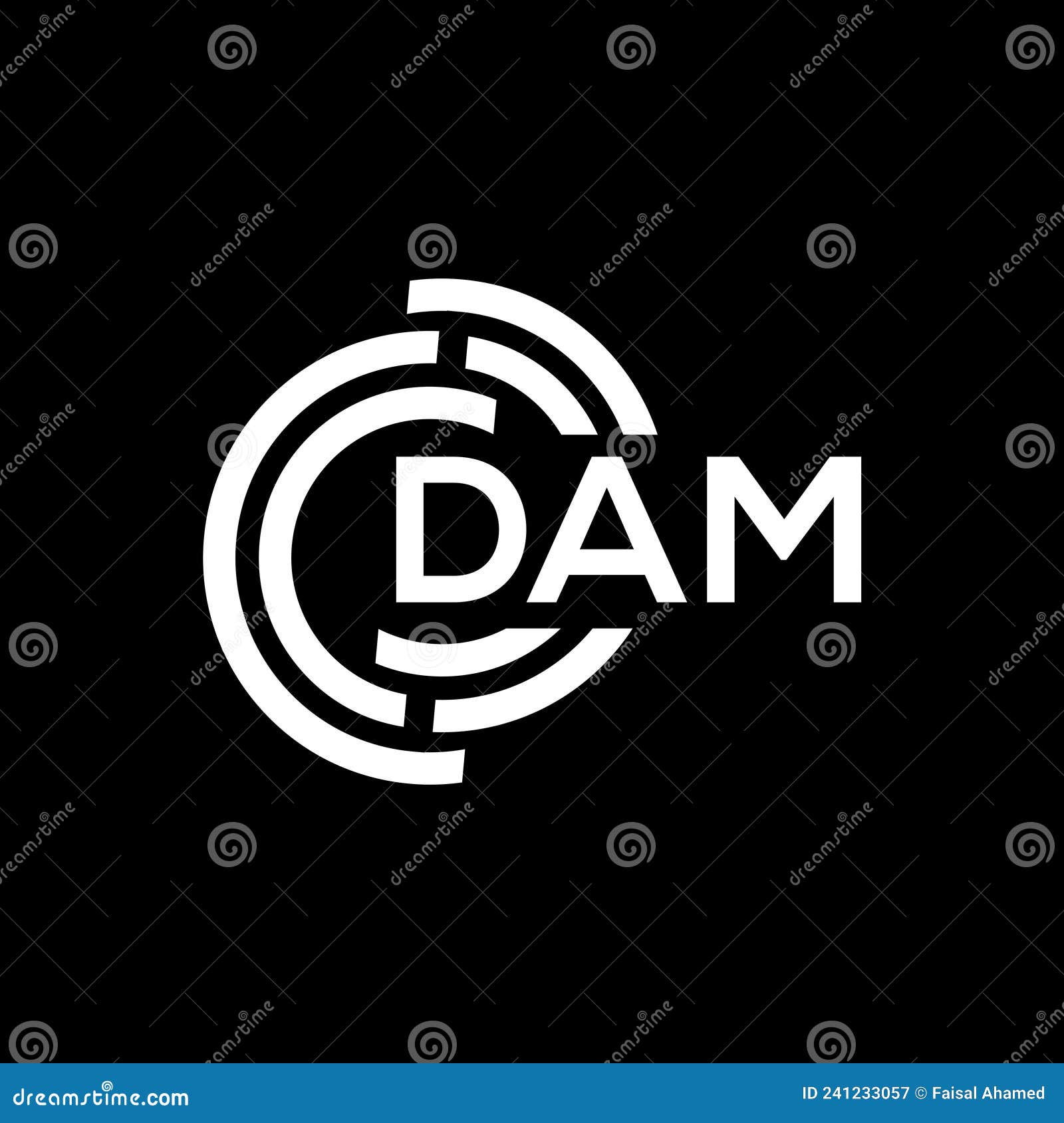 DAM Letter Logo Design on Black Background. DAM Creative Initials ...