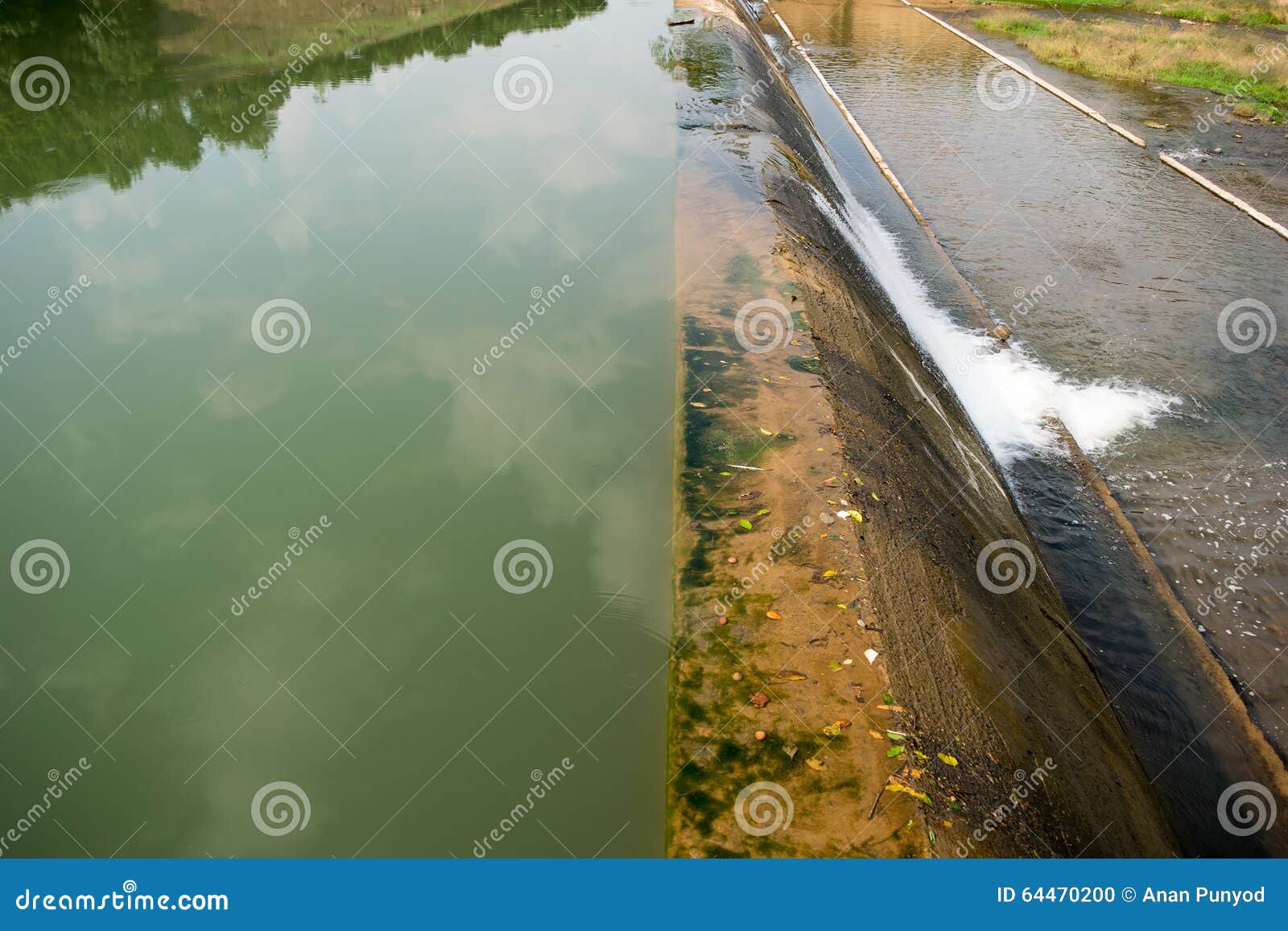 Dam for Water in the Lake Water Supply for Summer Stock Photo Image