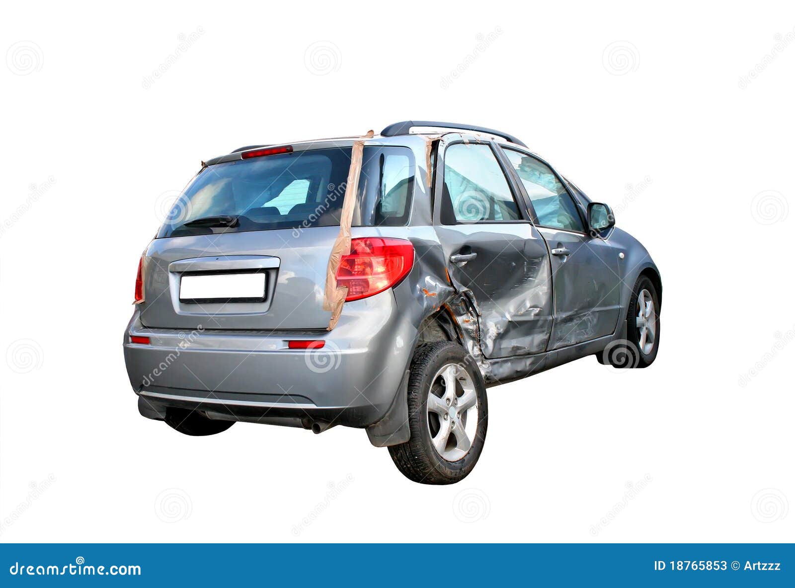 Damaged car stock image. Image of affordable, crushed 18765853