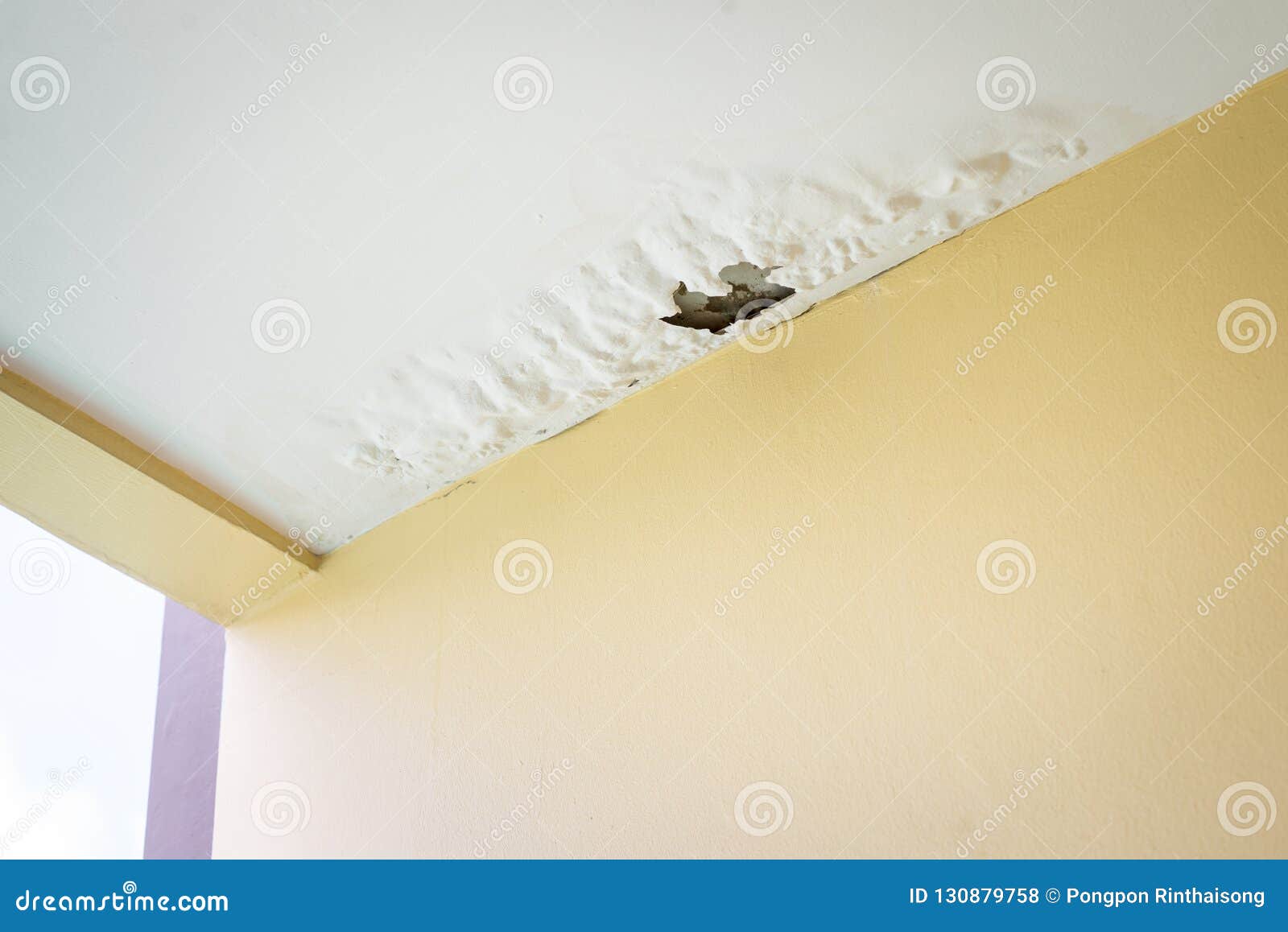 Damaged Ceiling From Water Leak Stock Photo Image Of Leak