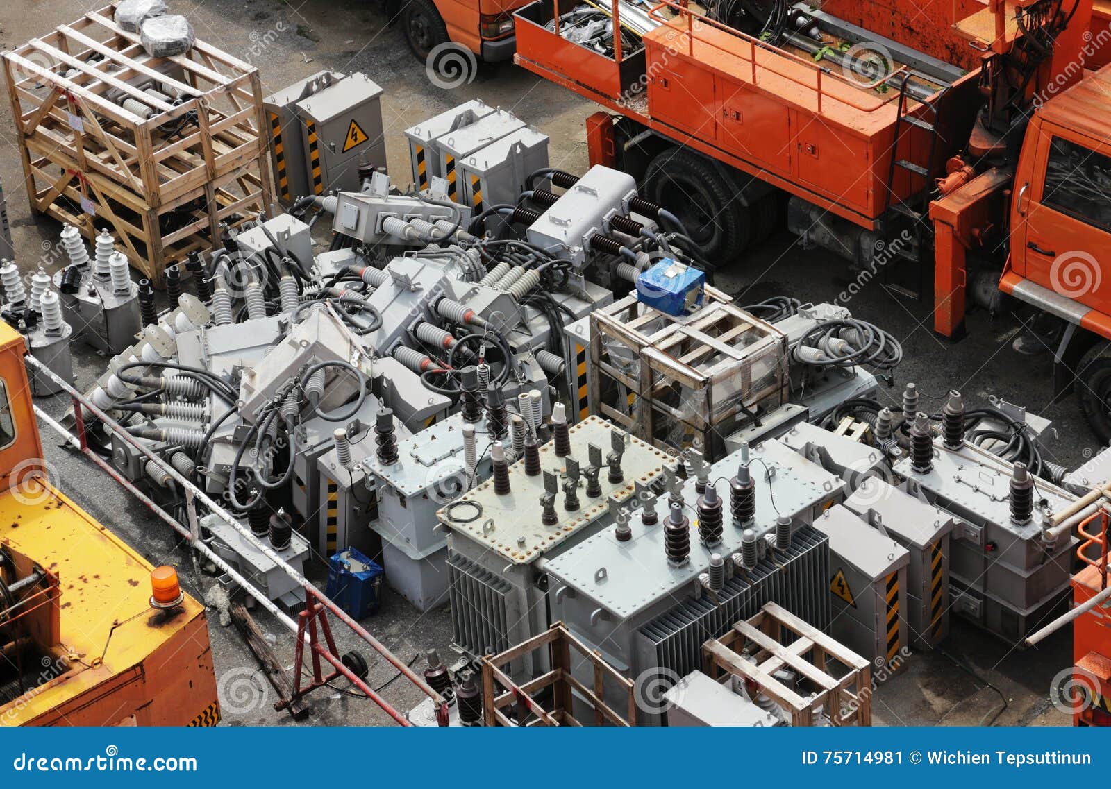Damaged Electrical Equipment Yard Stock Image Image of high, garbage