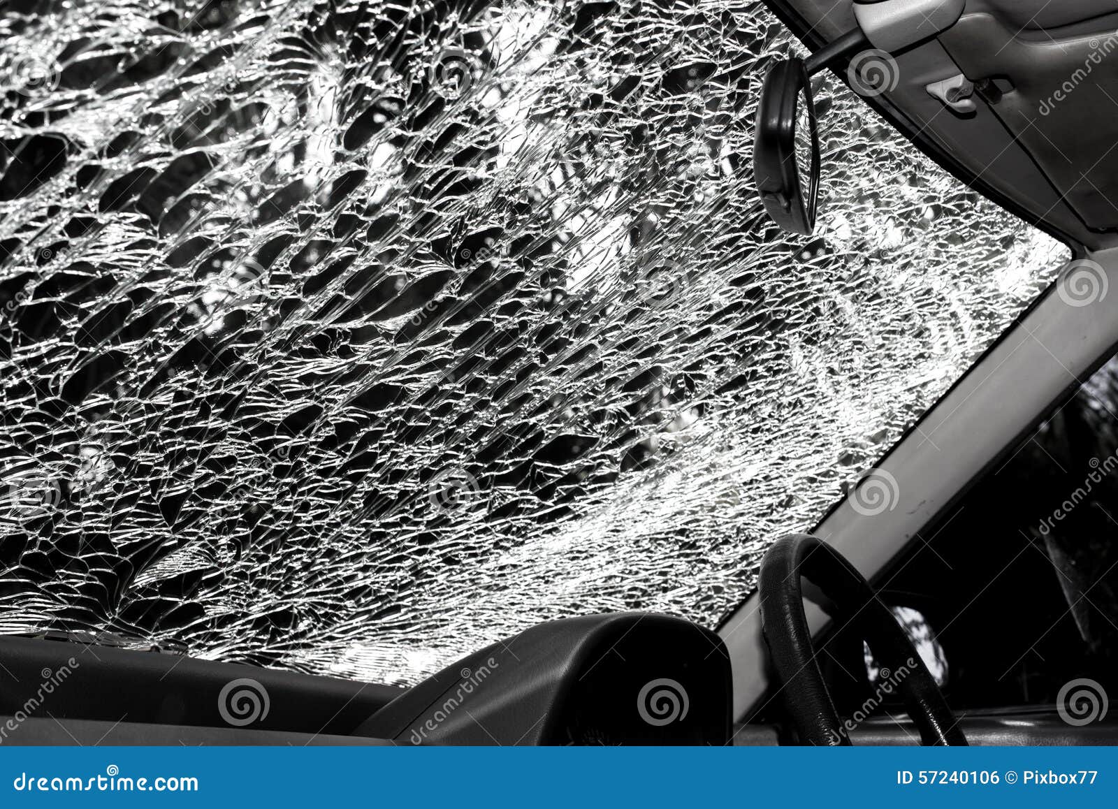 Damaged Glass (car Windshield) Inside Car Stock Photo Image of cloven