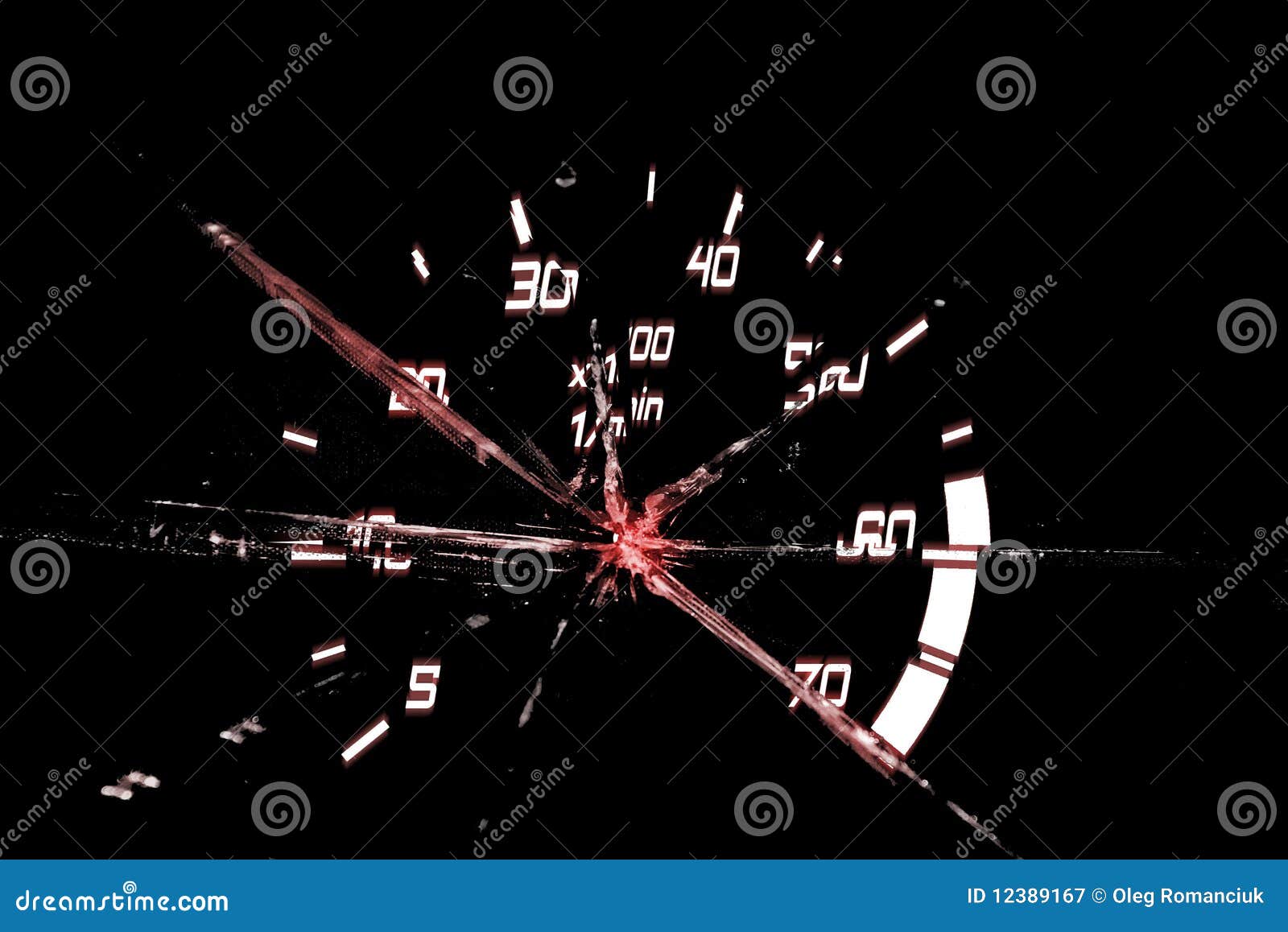 Damaged odometer stock image. Image of cracked, race 12389167