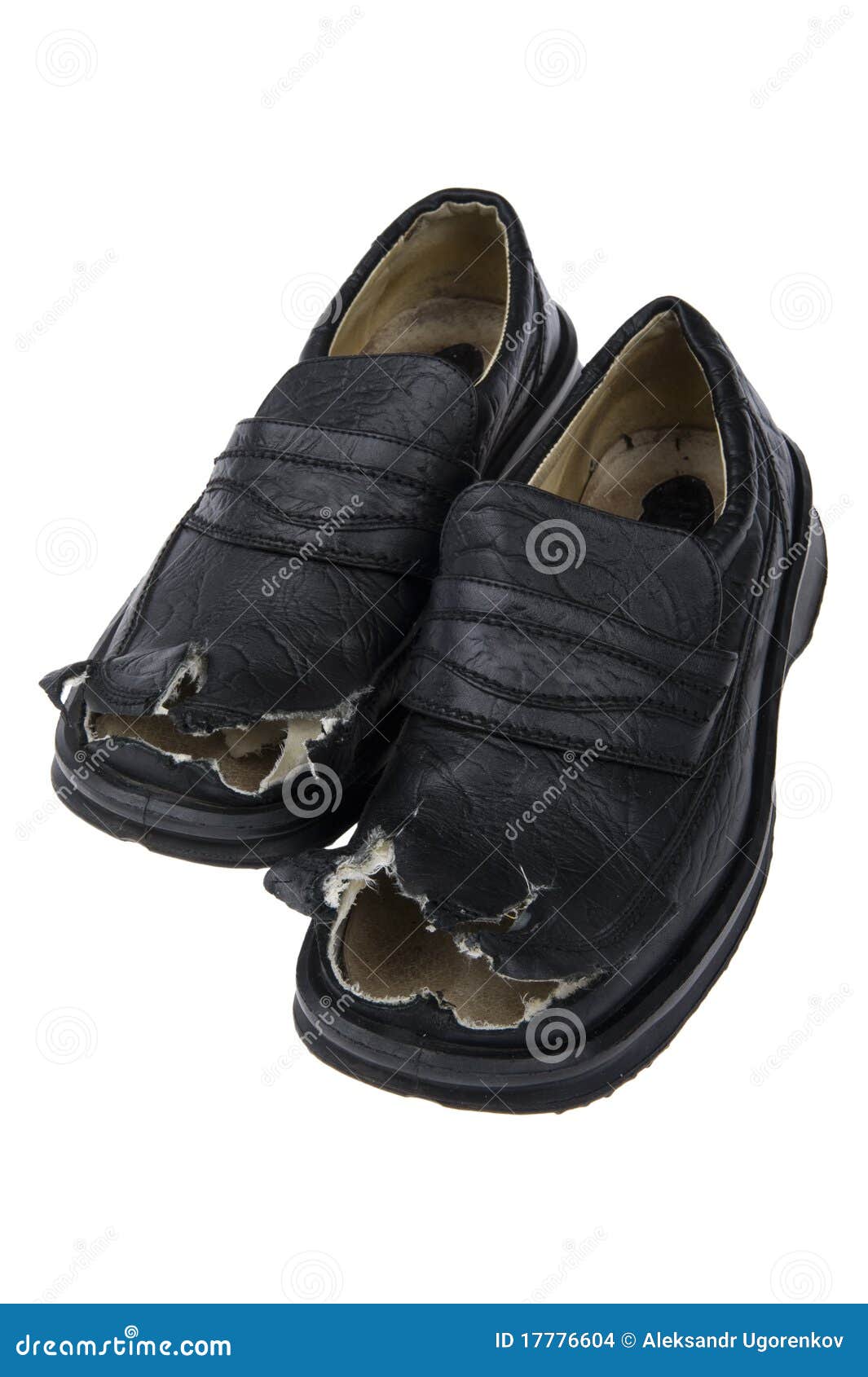Damaged old shoes close up stock photo. Image of classic 17776604