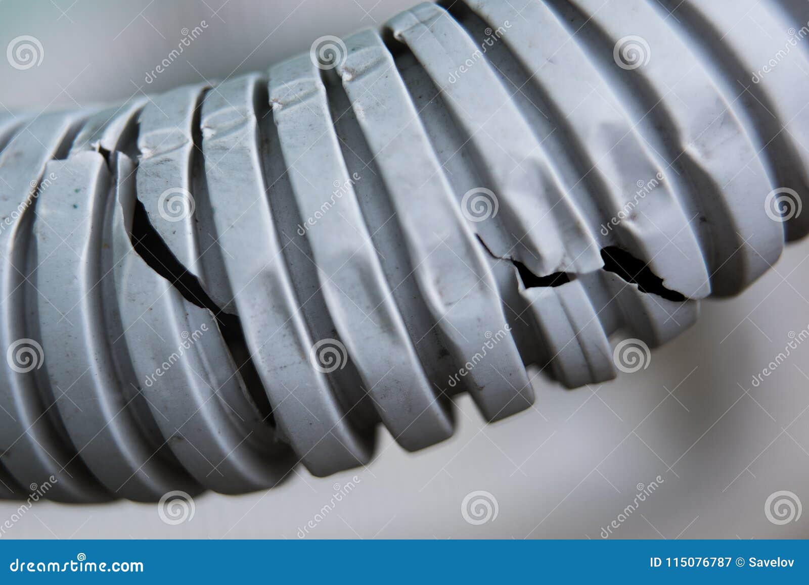 Damaged Plastic Corrugated Hose Macro Stock Image Image of background