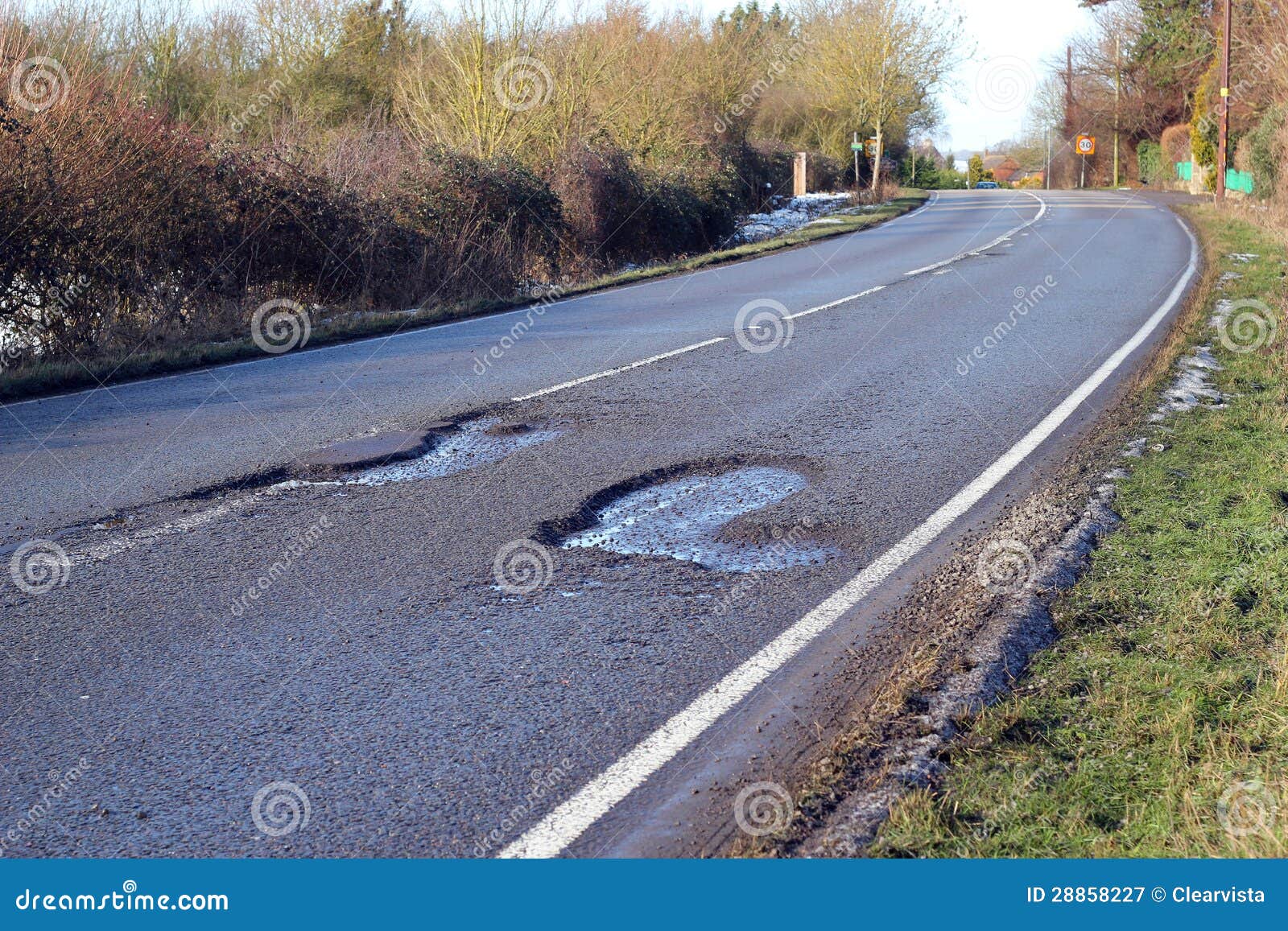 Damaged Road with Pot Holes in it. Stock Image Image of asphalt