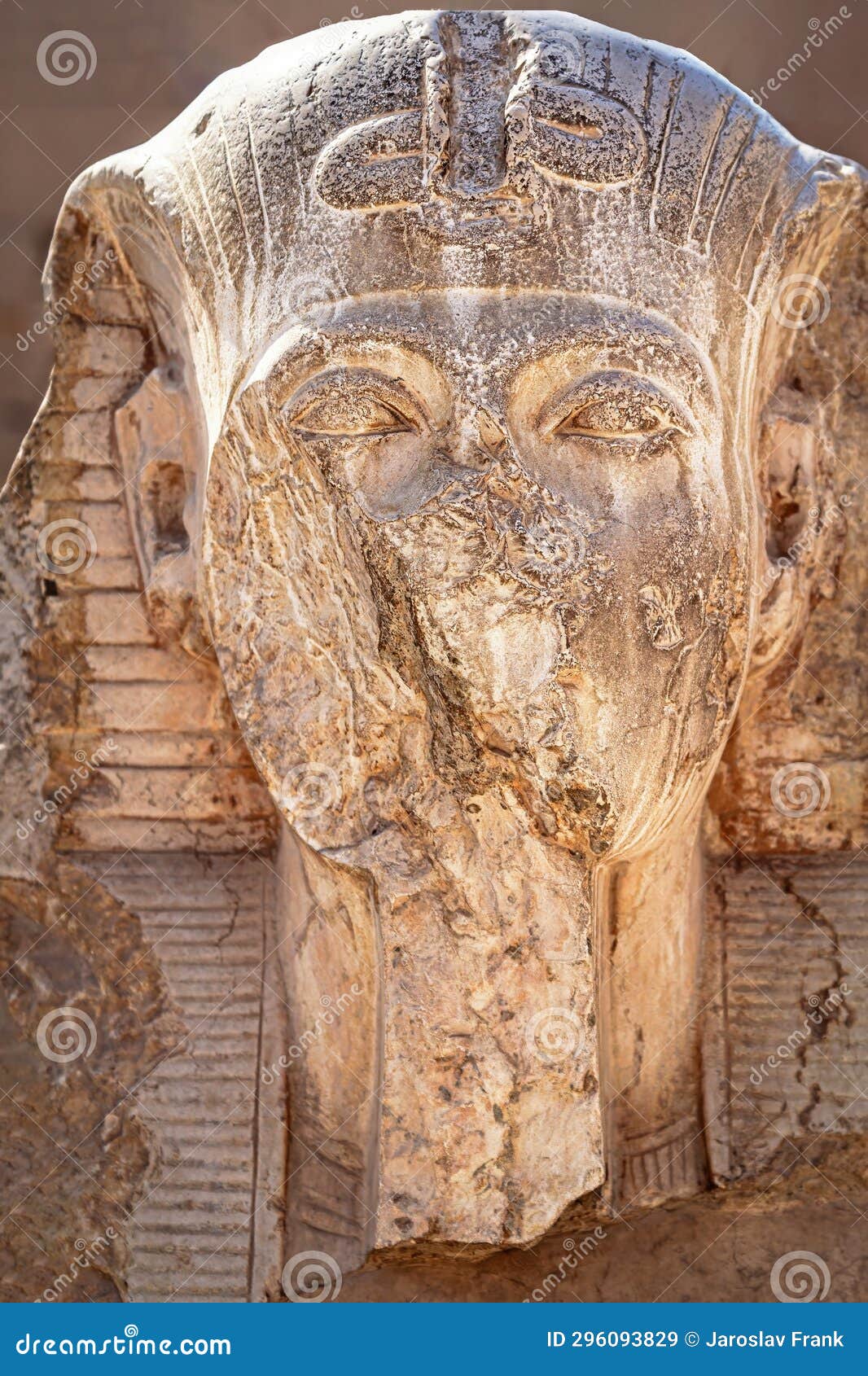 Damaged Statue in Luxor Temple, Egypt. Vertically Stock Image Image