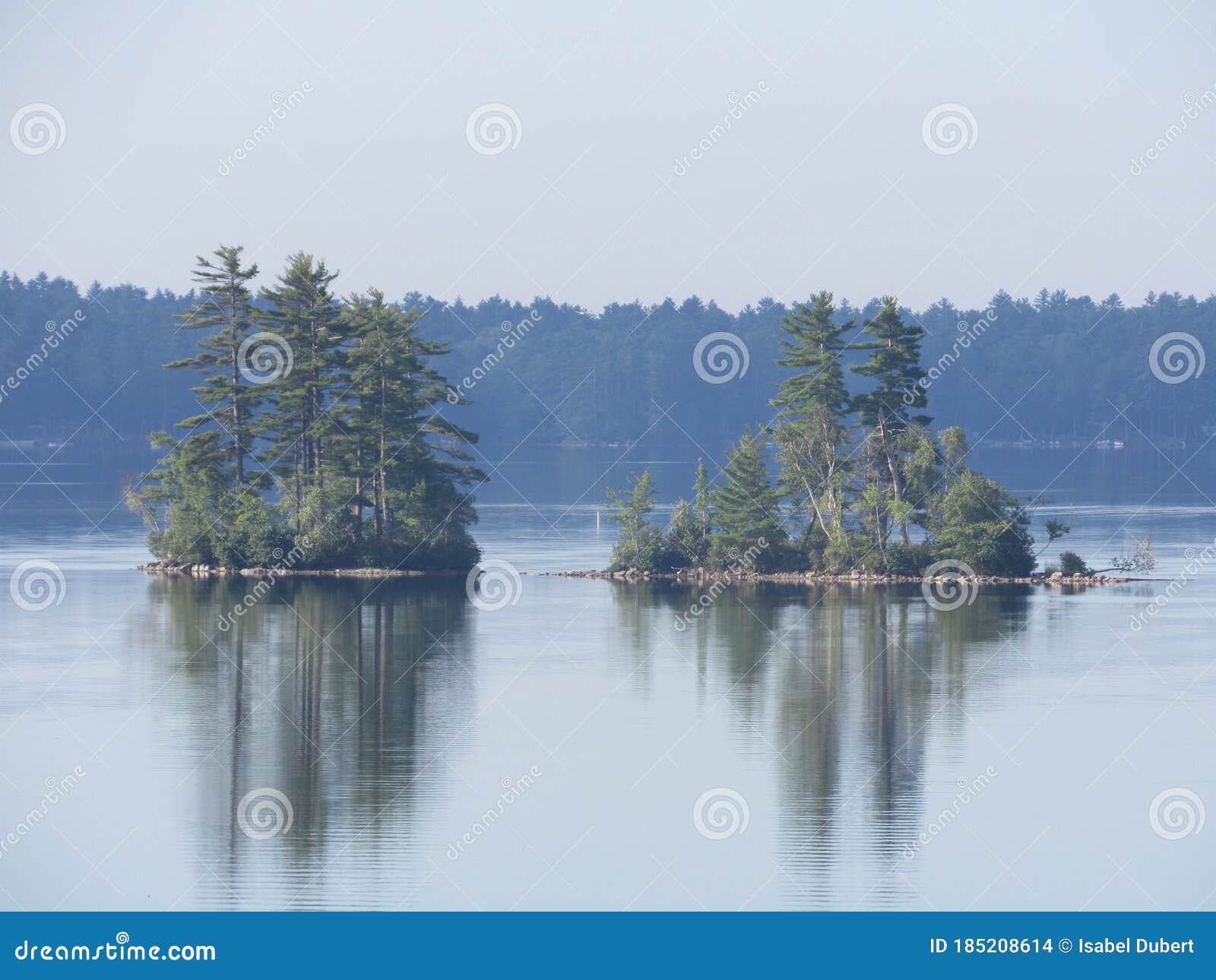 damariscotta lake in maine on a cloudy day