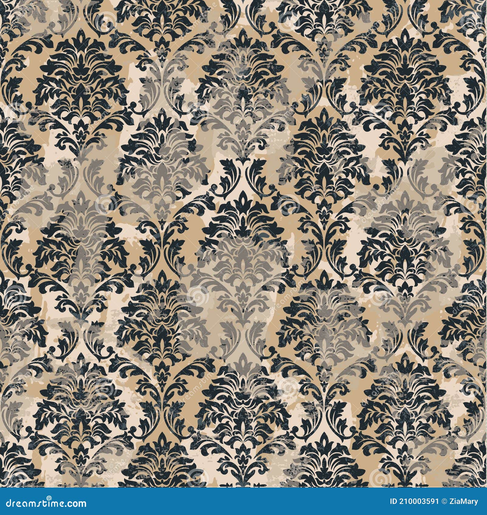 Damask Arabesque Baroque Abstract Wallpaper Stock Vector - Illustration