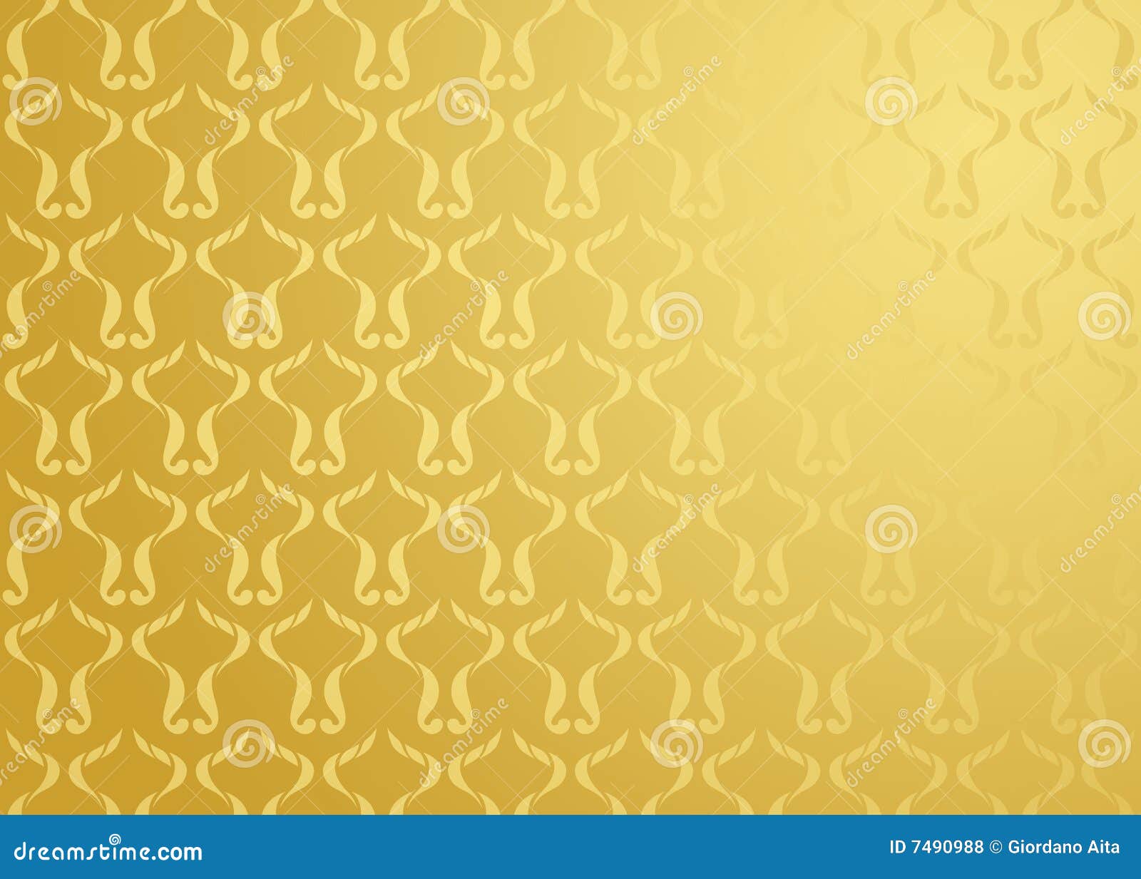 Damask background gold stock illustration. Illustration of background 7490988