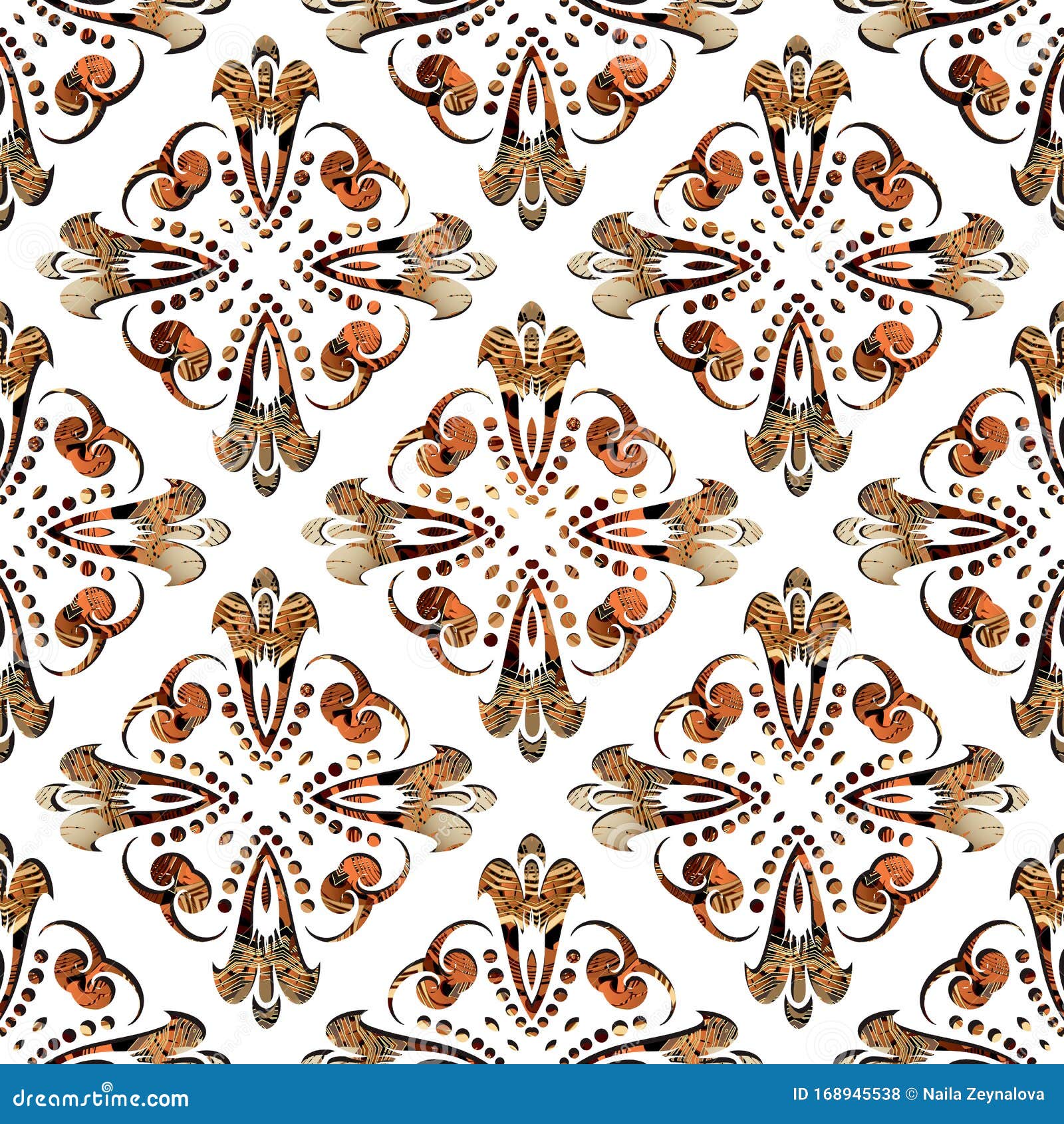 Download Damask Baroque Style Ornamental Vector Seamless Pattern ...