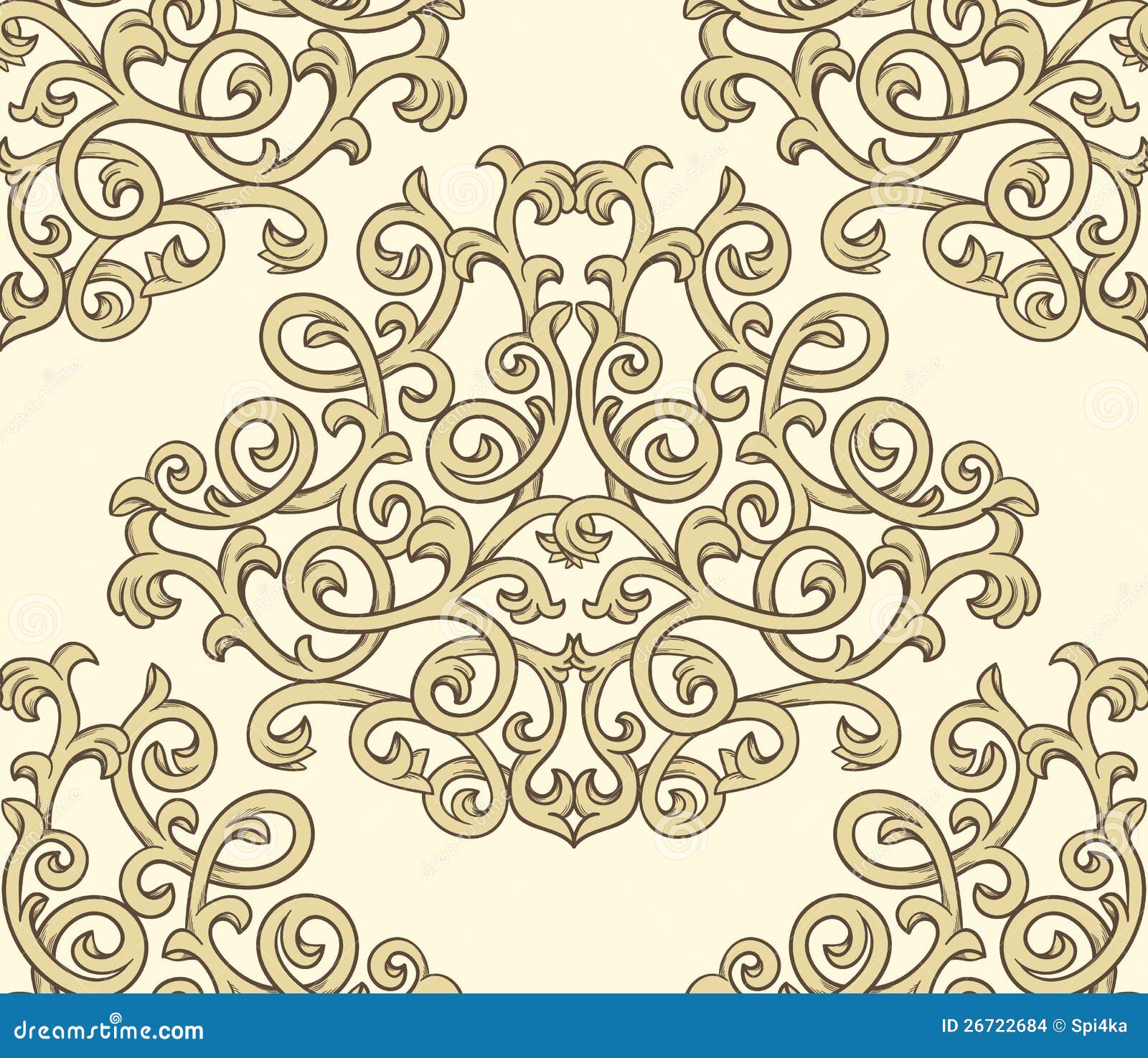 Damask seamless pattern stock vector. Illustration of damask - 26722684