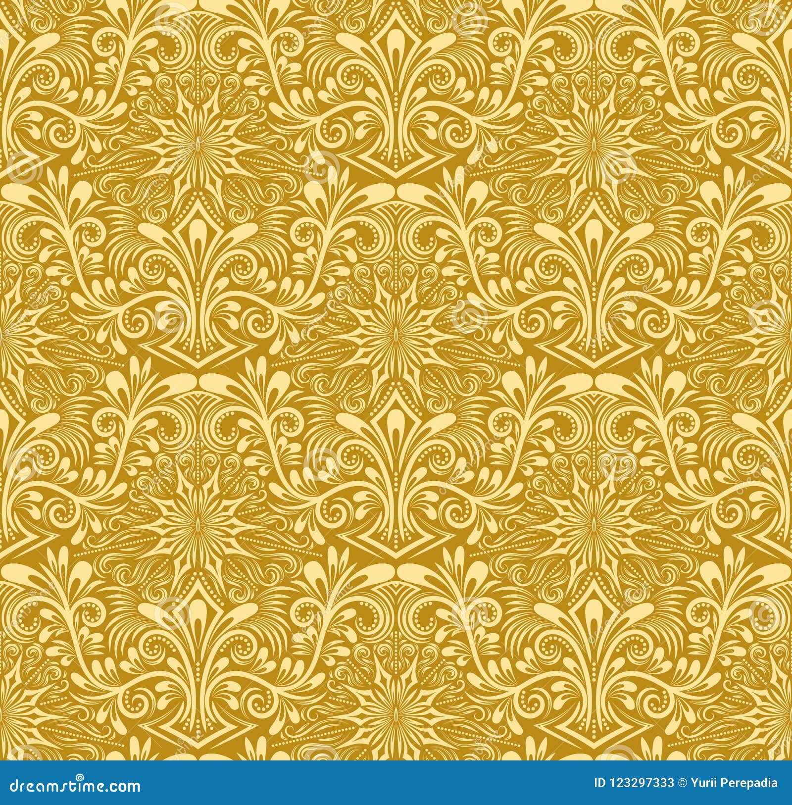 Download Damask Seamless Pattern Repeating Background. Golden ...