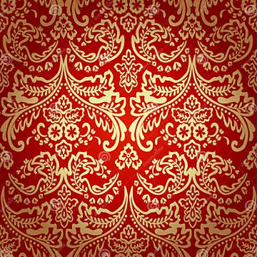 Damask Vintage Floral Seamless Pattern Background. Stock Illustration ...