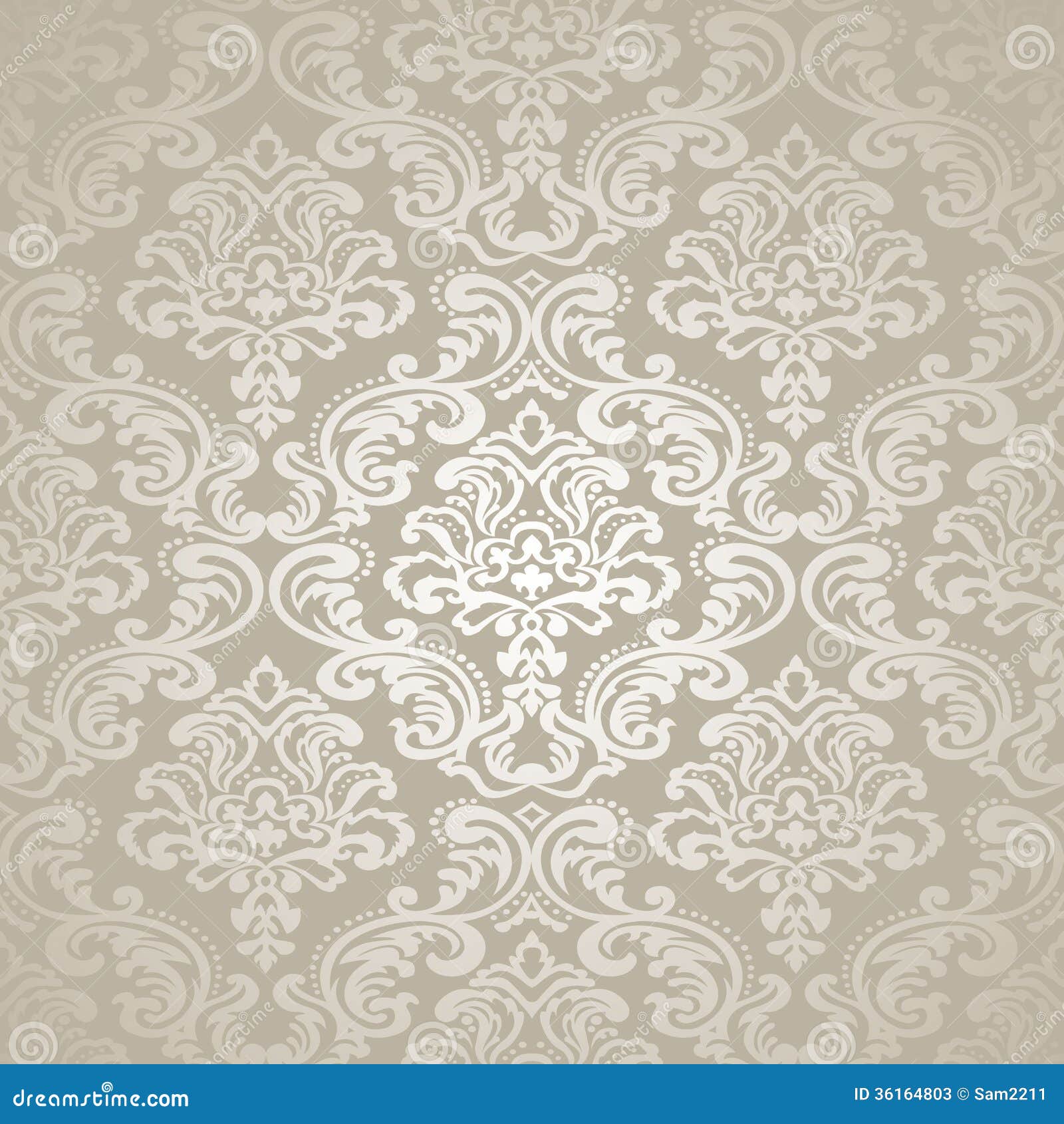 Damask Vintage Floral Seamless Pattern Background Stock 