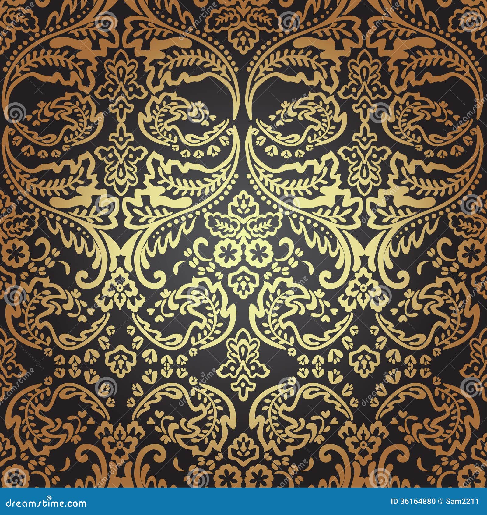 Damask Vintage Floral Seamless Pattern Background. Stock Vector ...